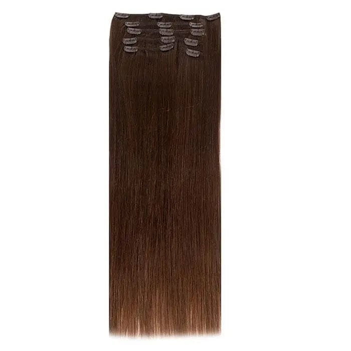 Extension Cheveux à clip 100G Châtain - Perruque Femme