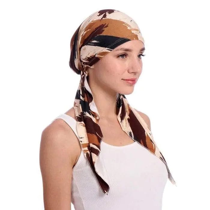Foulard Turban Camouflage Orange - Perruque Femme