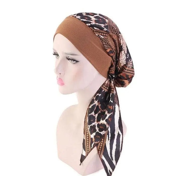 Foulard Turban Motif Léopard - Perruque Femme