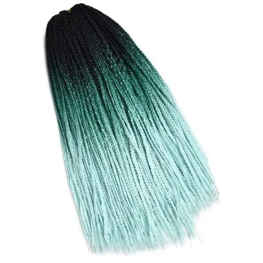 Mèches Crochet Box braids Ombré Turquoise - Perruque Femme