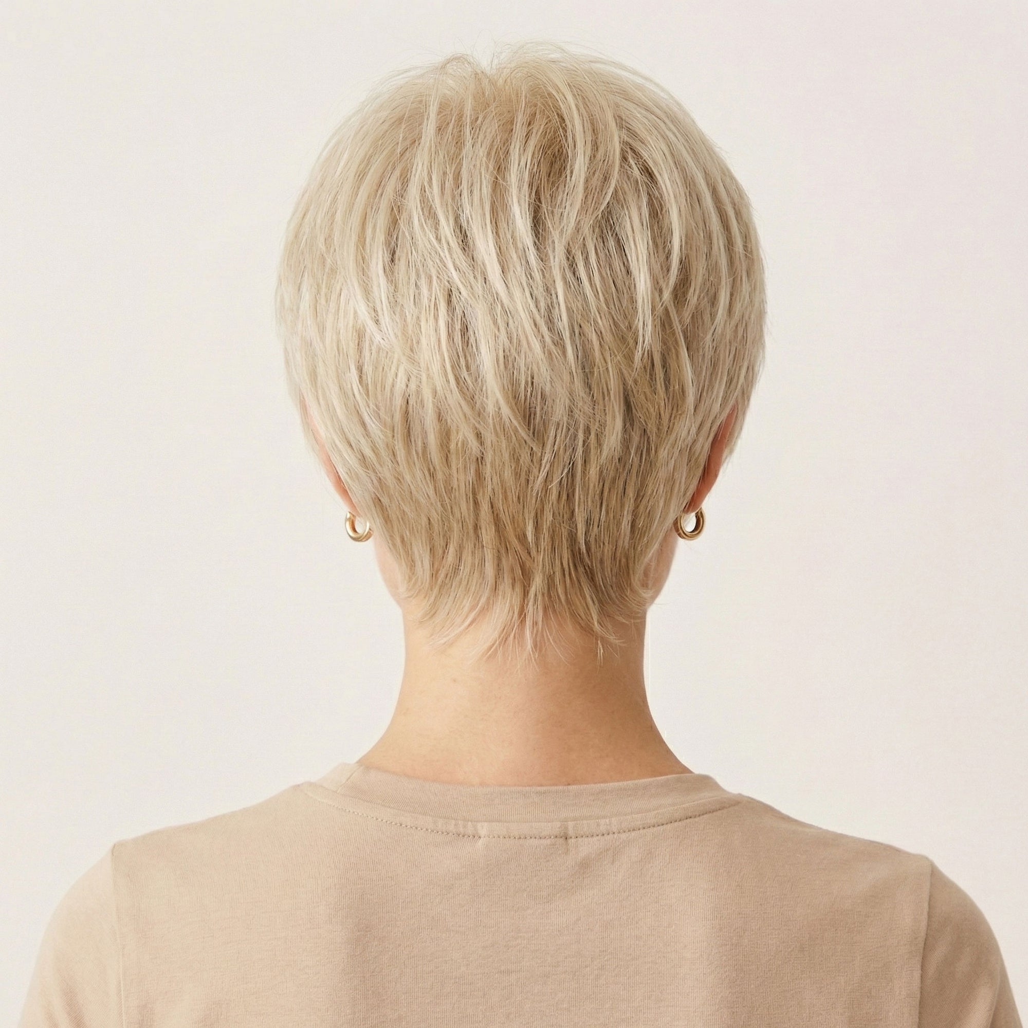 Perruque Naturelle Blonde Carré Court - Jeanne - dos