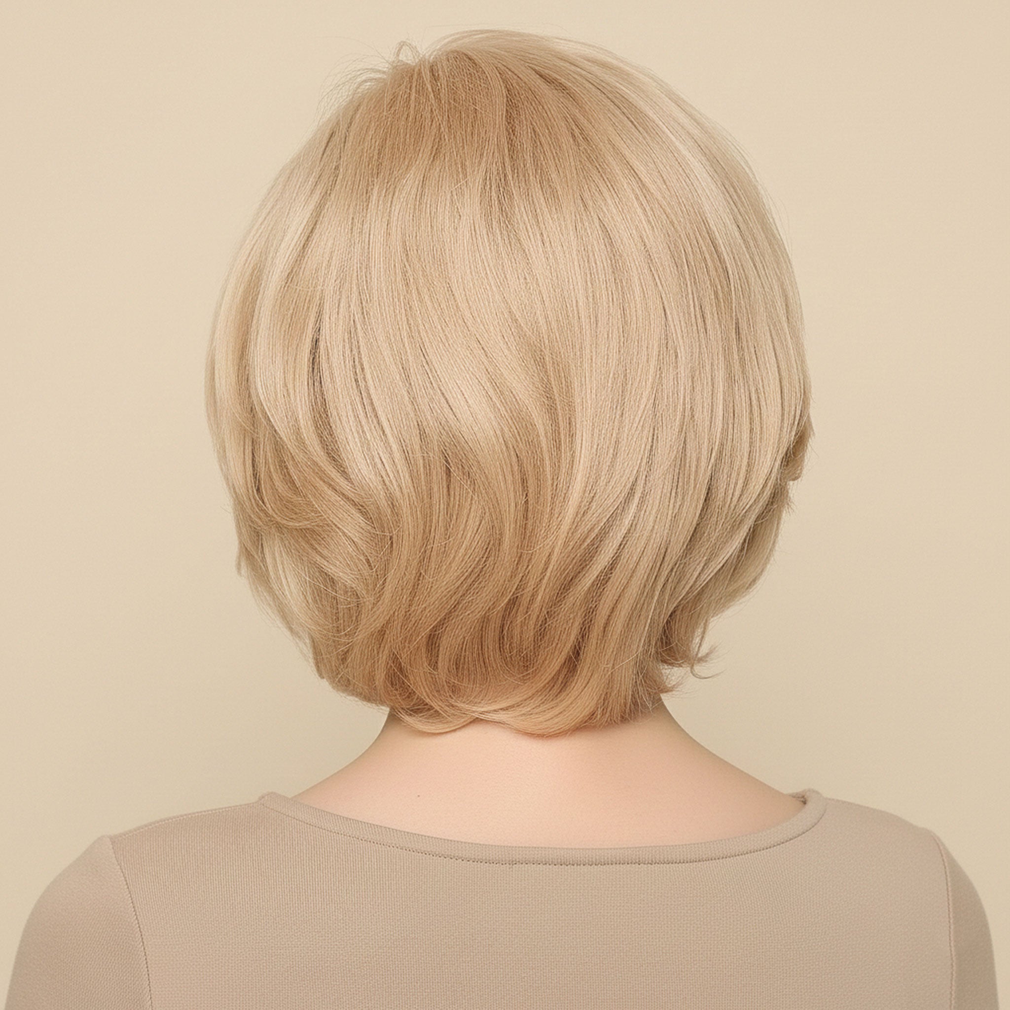 Perruque Naturelle Blonde Carré Court - Noëlle - dos