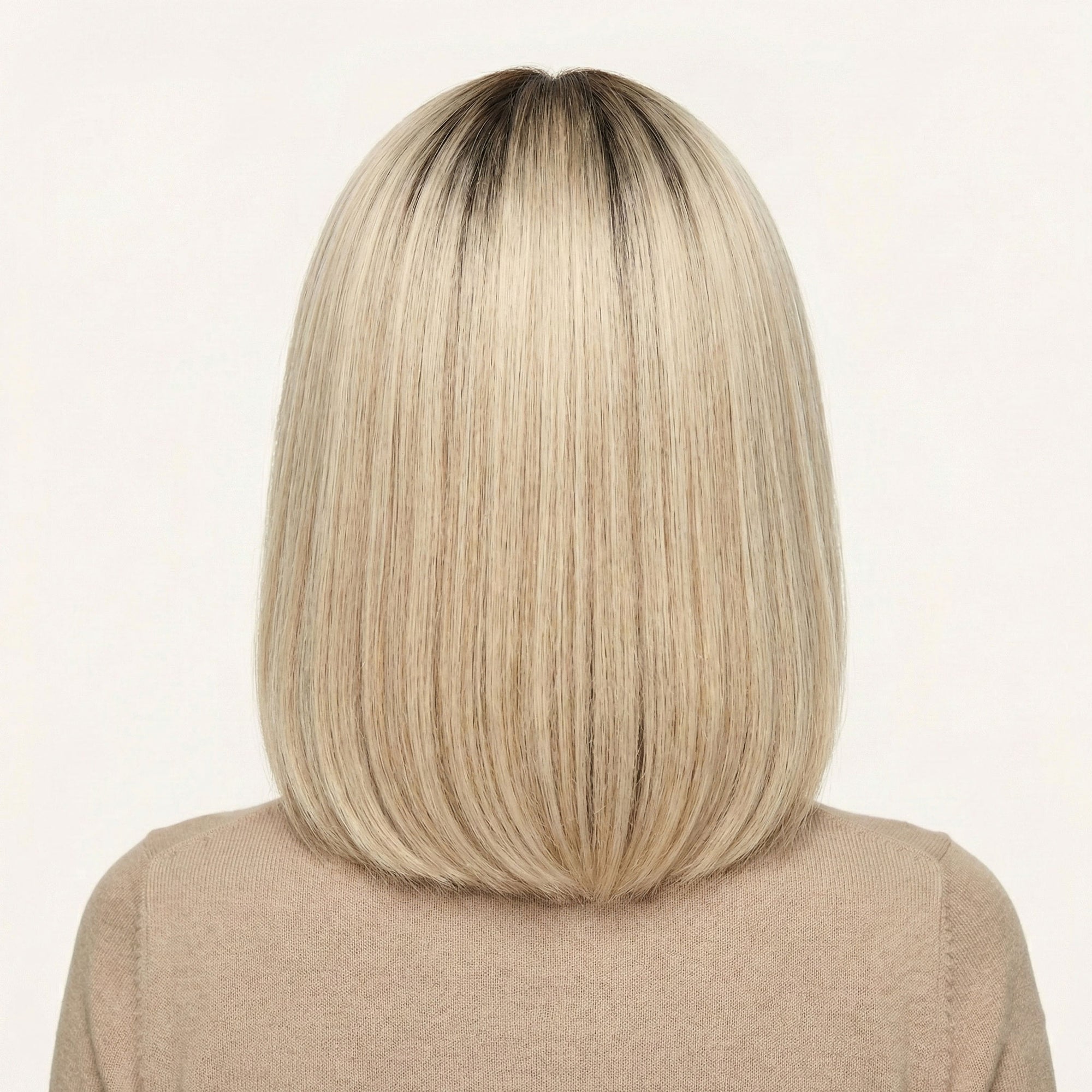 Perruque Naturelle Blonde Carré Mi-Long - Viviane