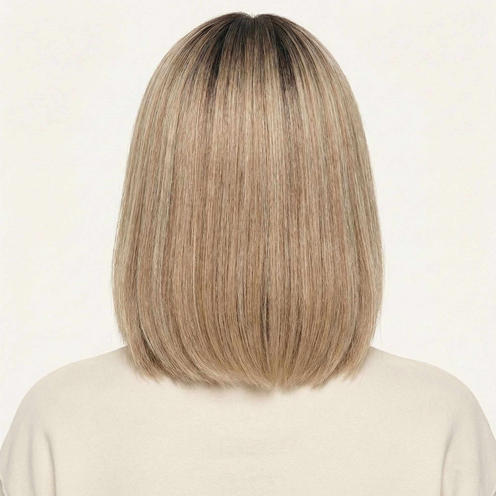 Perruque Naturelle Blonde Carré Mi-long - Carole - dos