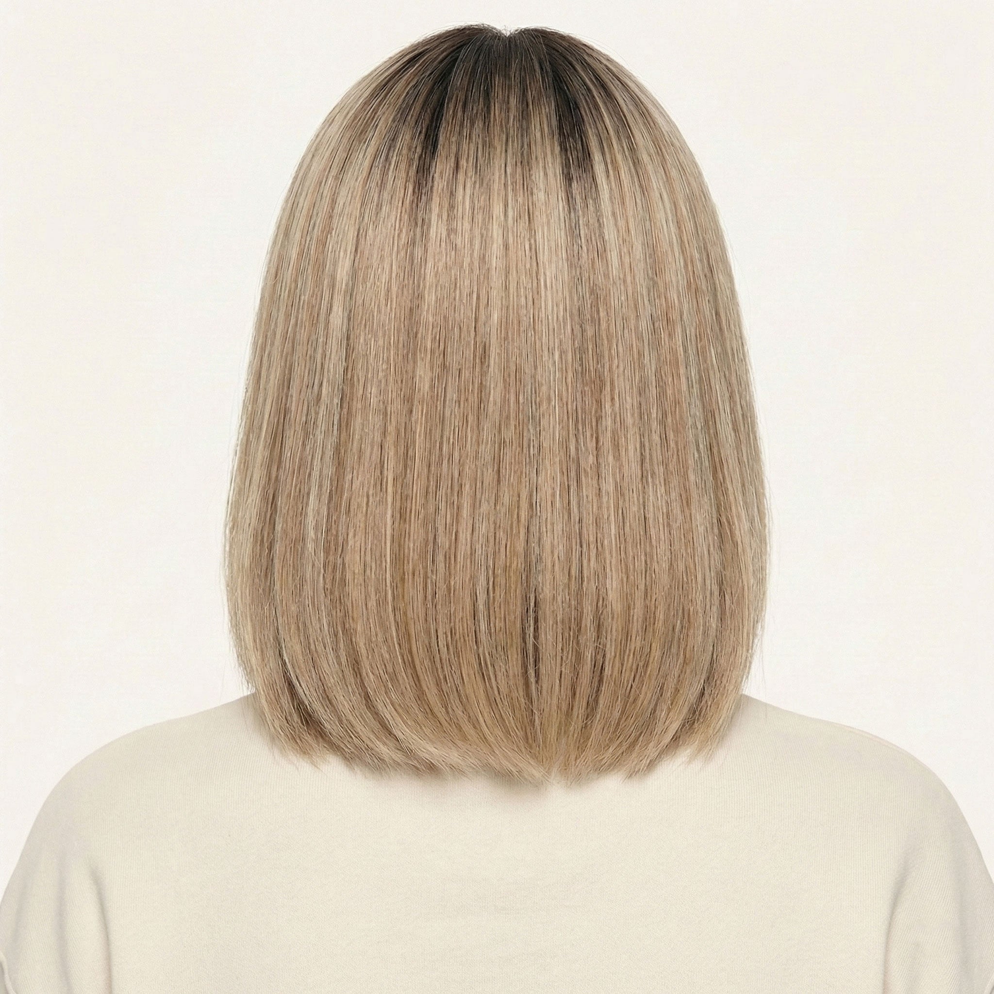 Perruque Naturelle Blonde Carré Mi-long - Carole - dos