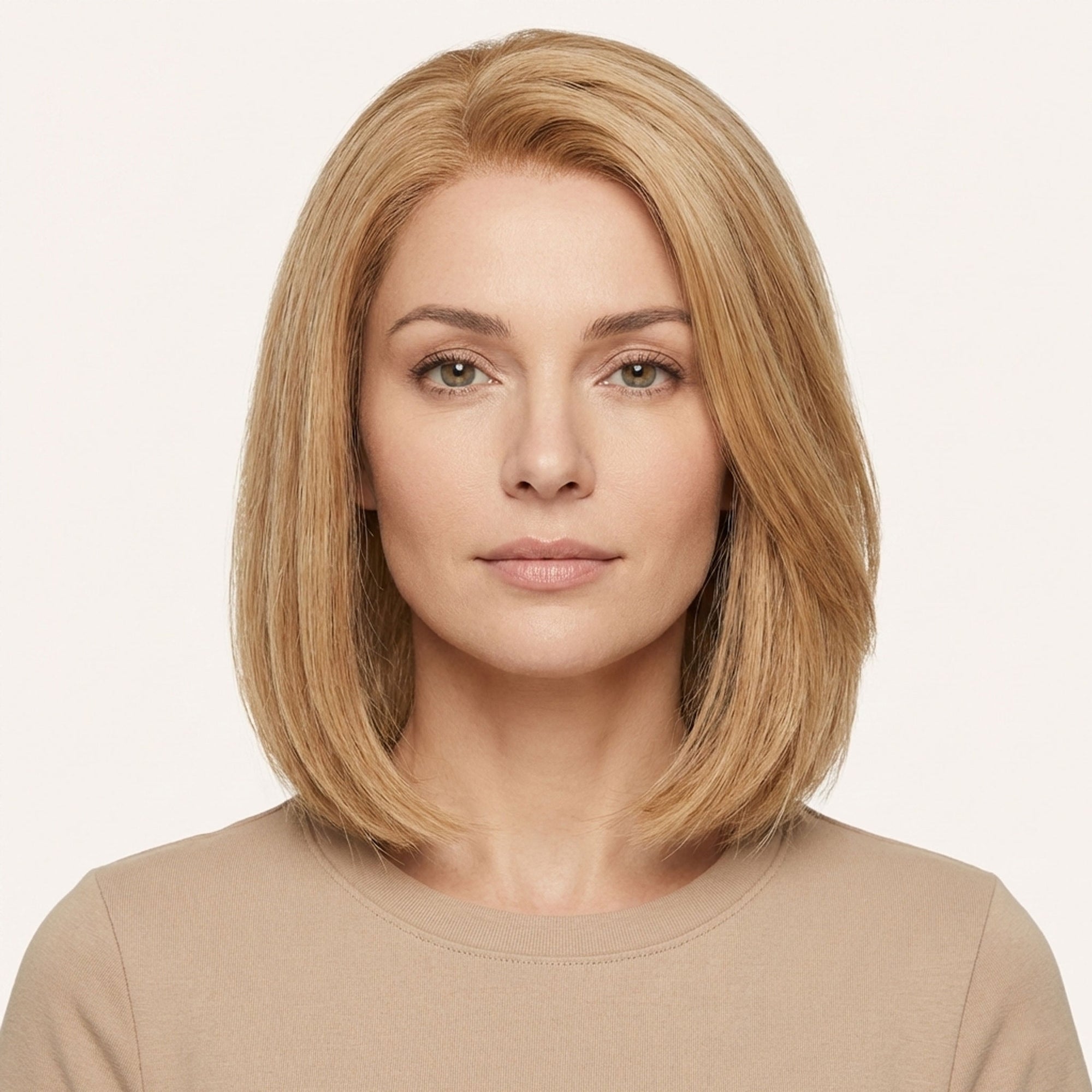 Perruque Naturelle Blonde Carré Mi-long - Tiphaine