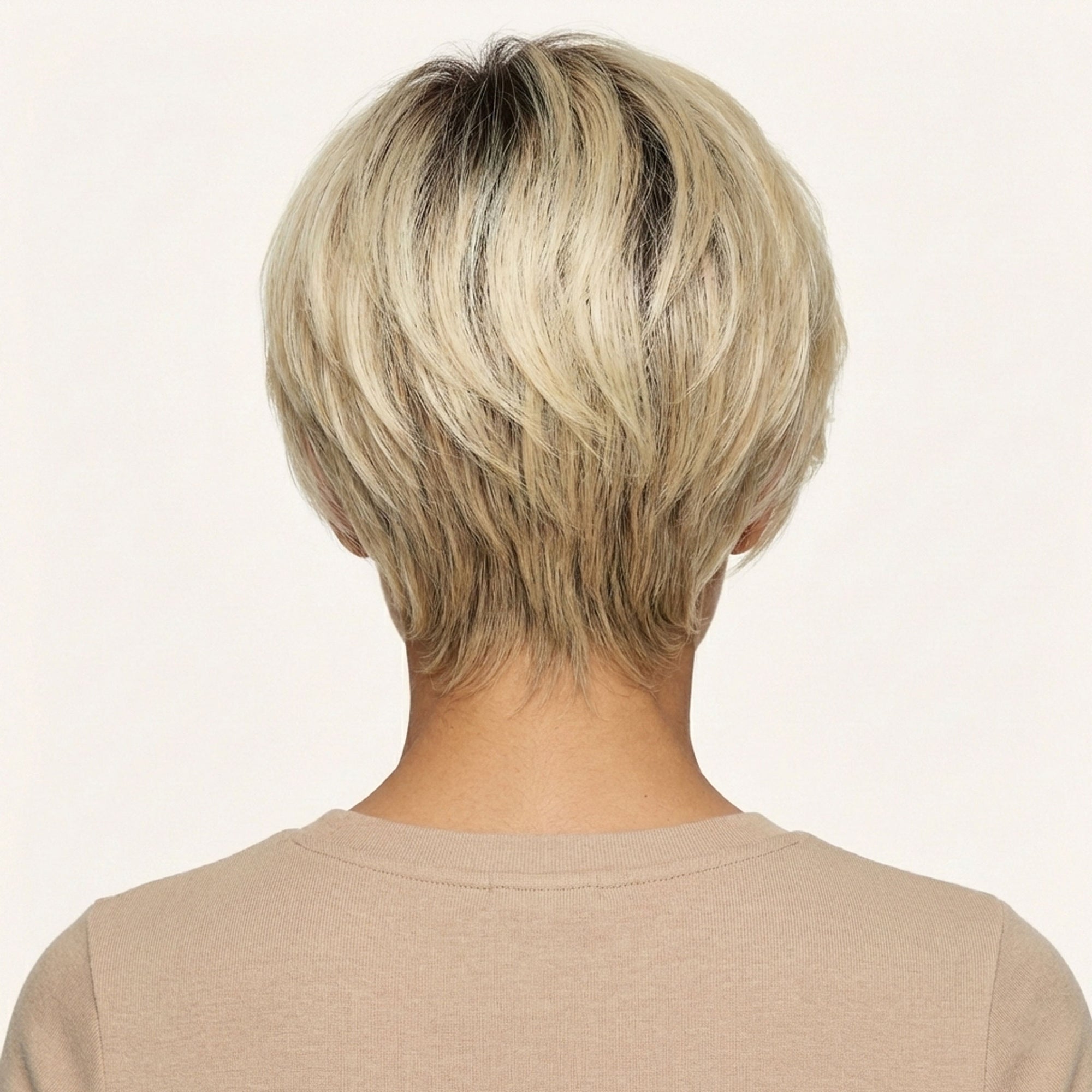 Perruque Naturelle Blonde Courte - Sandrine - dos