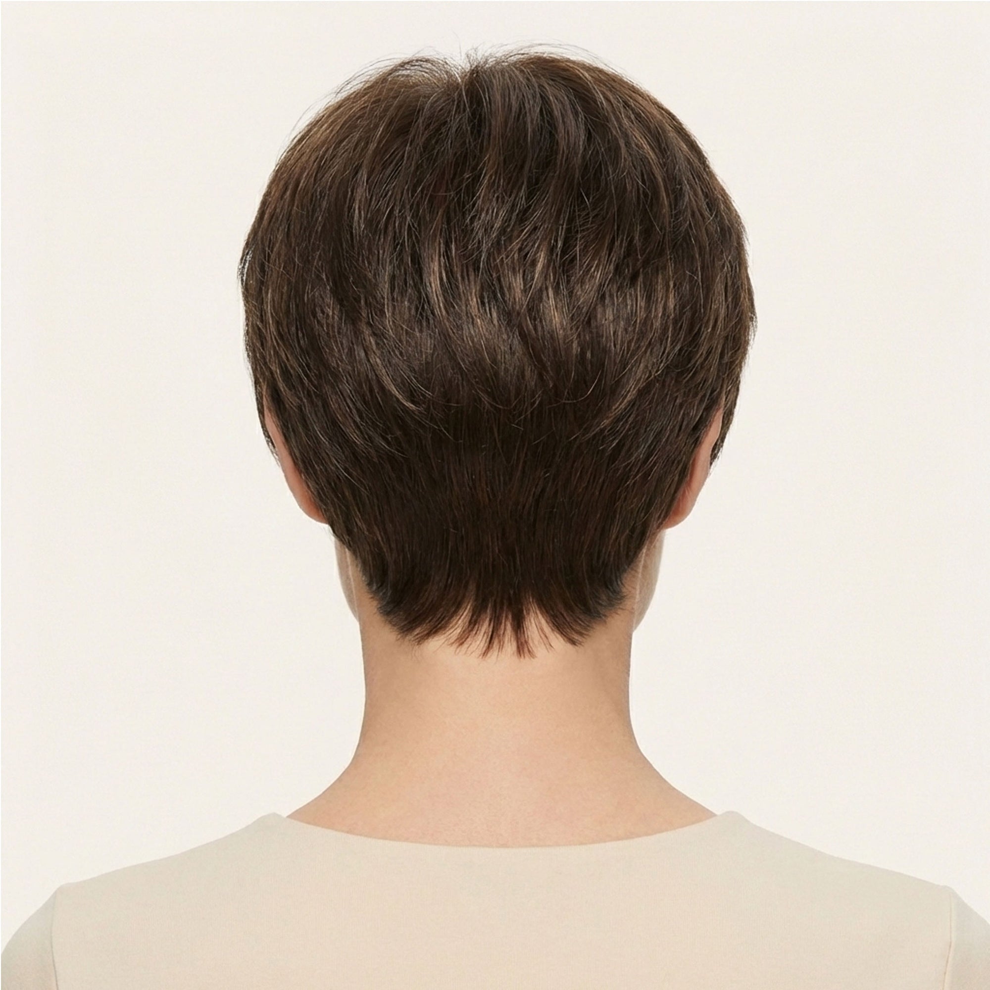 Perruque Naturelle Brune Carré Court - Marjorie - dos