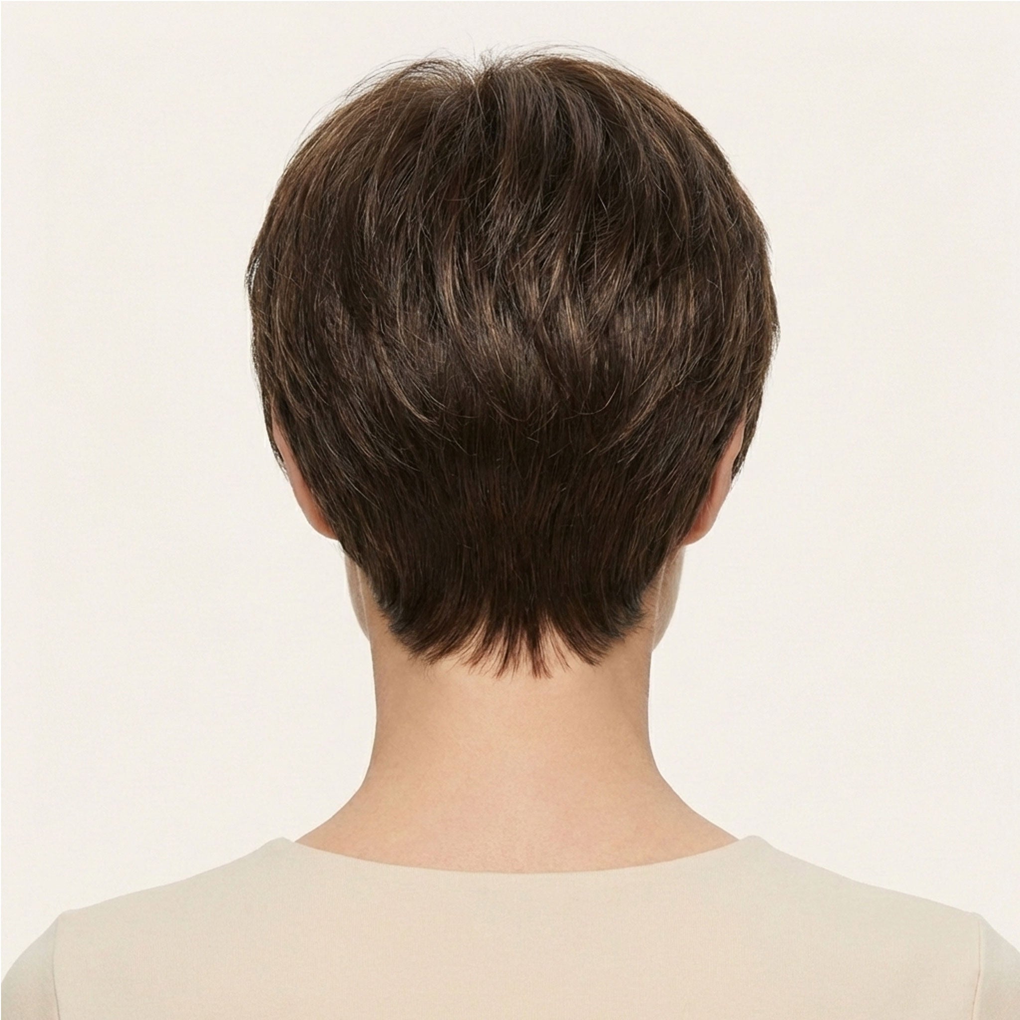 Perruque Naturelle Brune Carré Court - Marjorie - dos