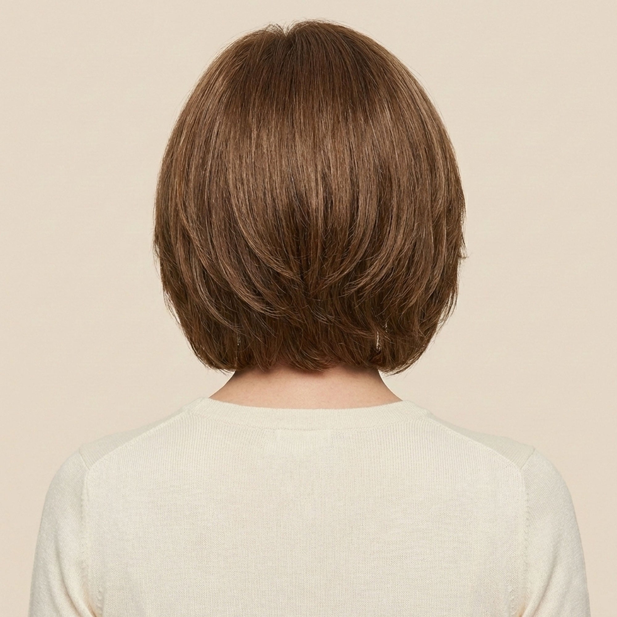 Perruque Naturelle Brune Carré Court - Rachel - dos