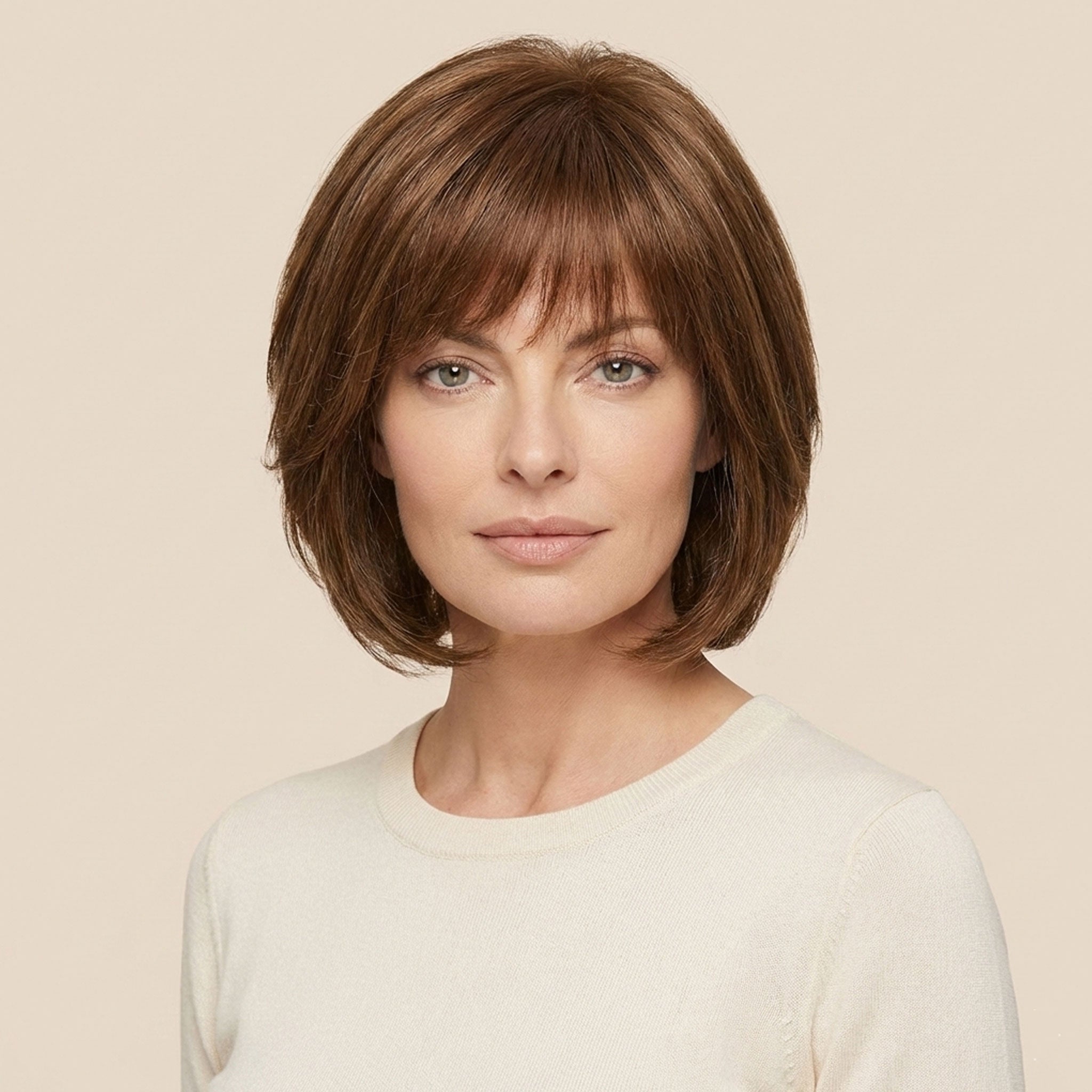 Perruque Naturelle Brune Carré Court - Rachel