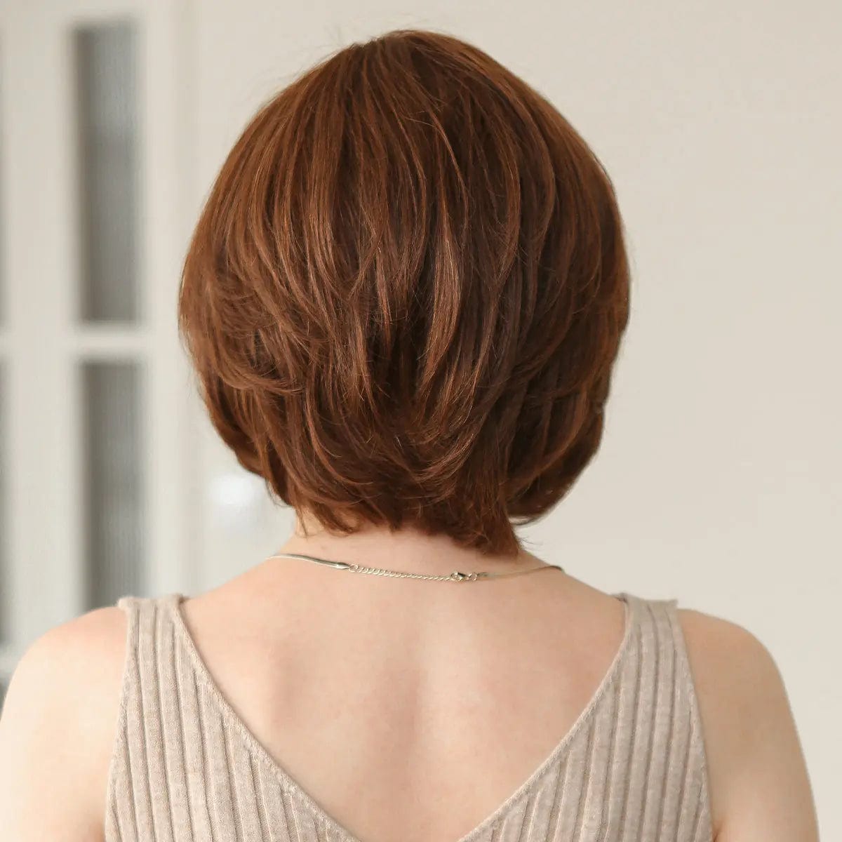 Perruque Naturelle Brune Carré Court - Rachel - Perruque Femme