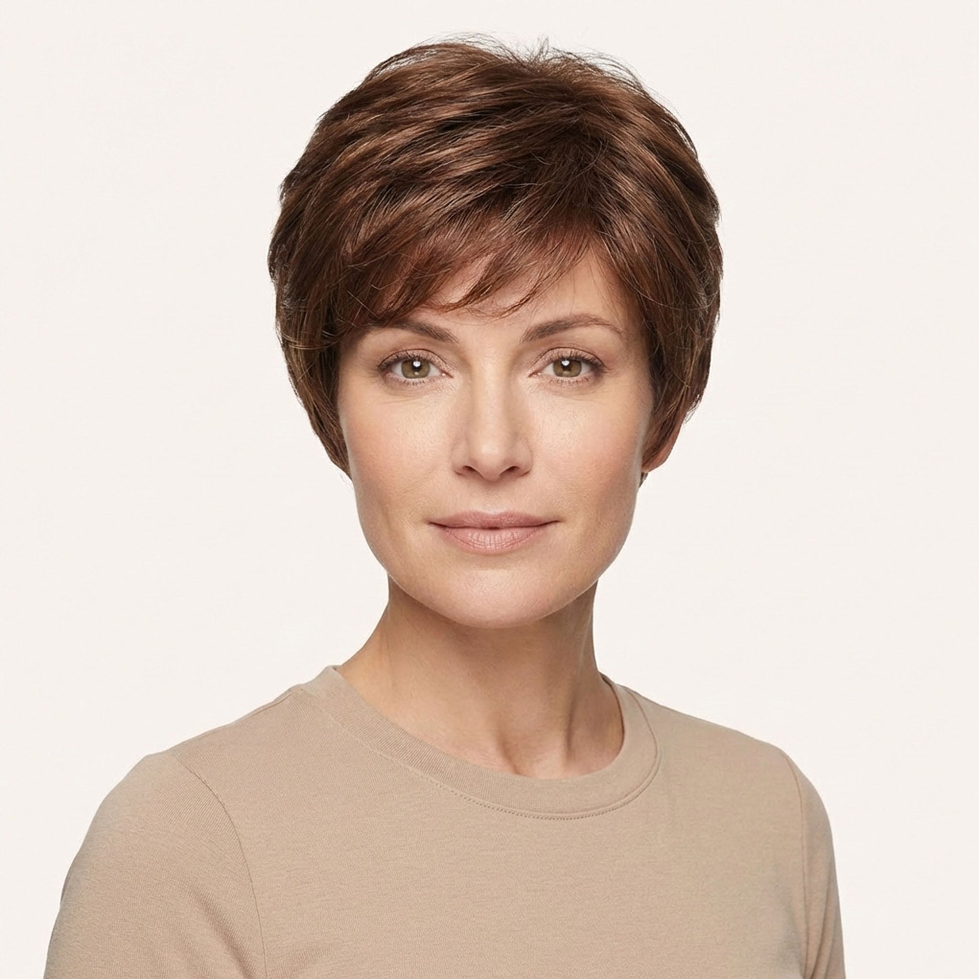 Perruque Naturelle Brune Courte - Amal