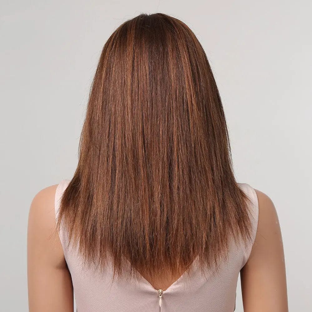 Perruque Naturelle Brune Mi-Longue - Bérengère - Perruque Femme