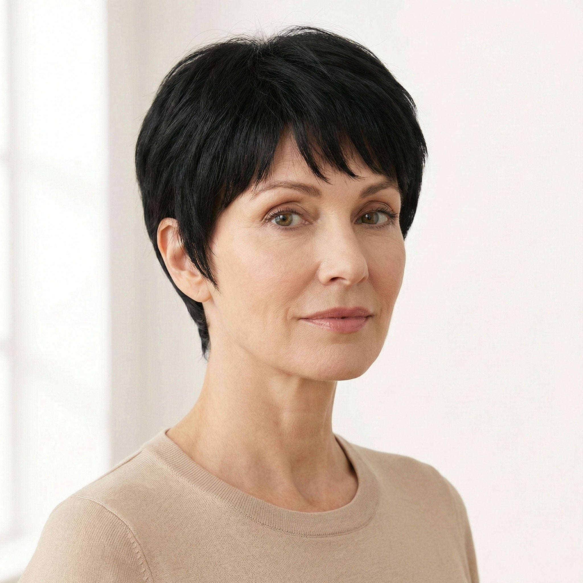 Perruque Naturelle Noire Courte - Solène