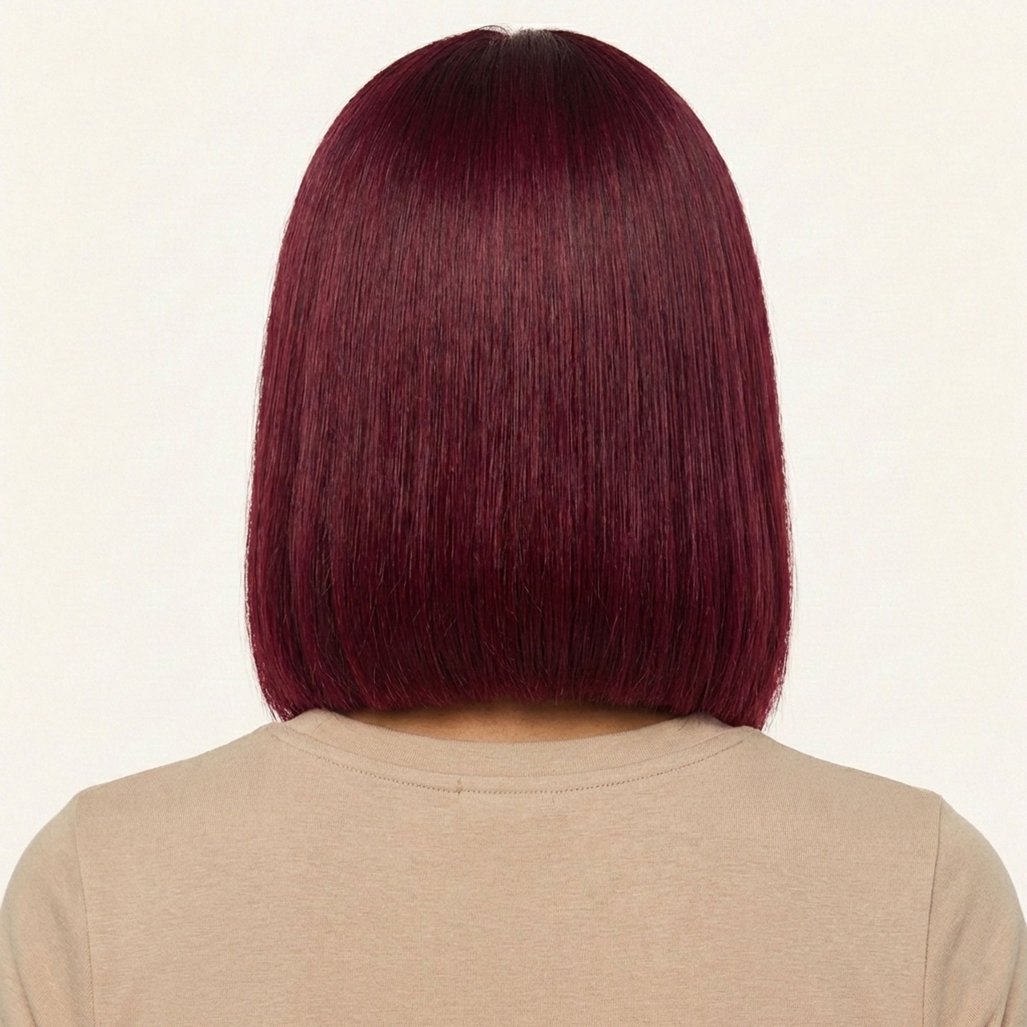 Perruque Naturelle Rouge Mi-Longue - dos