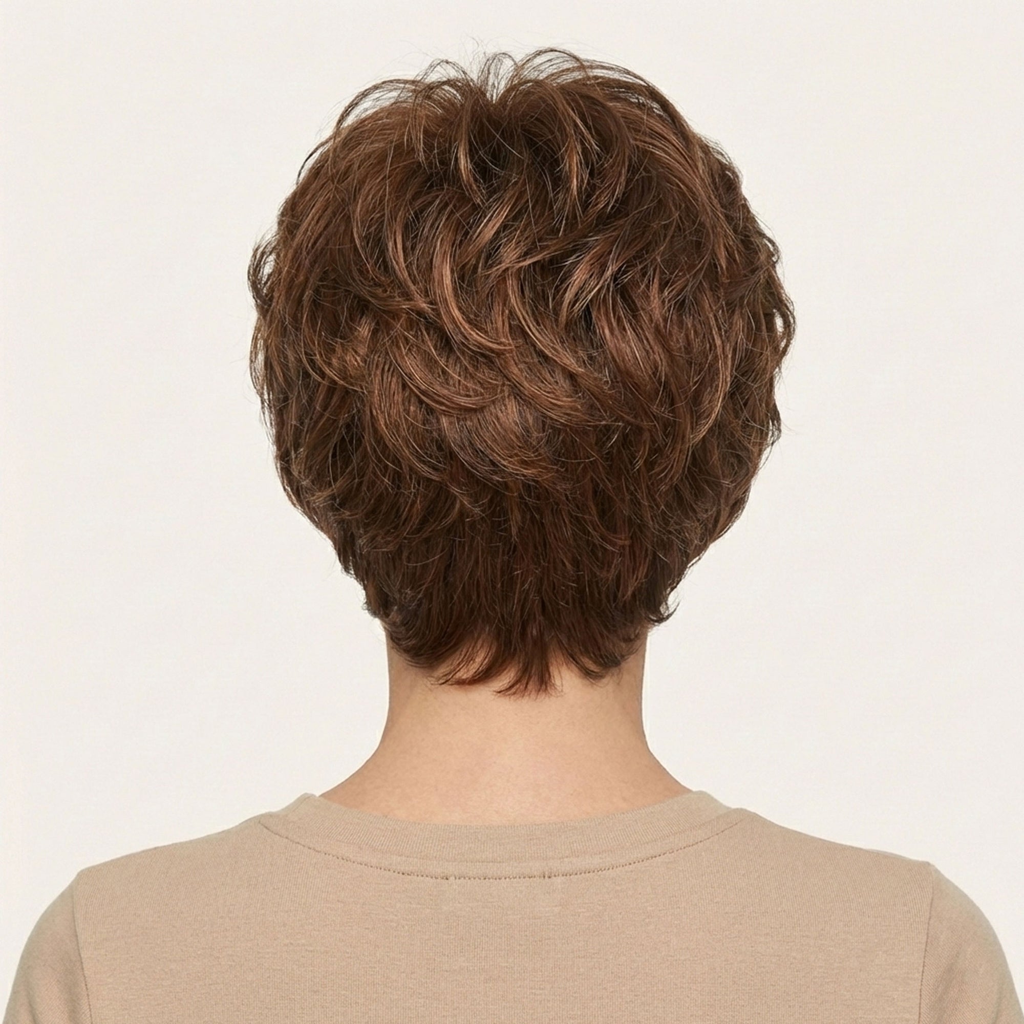 Perruque Semi naturelle Brune Carré Court - Anastasia - dos