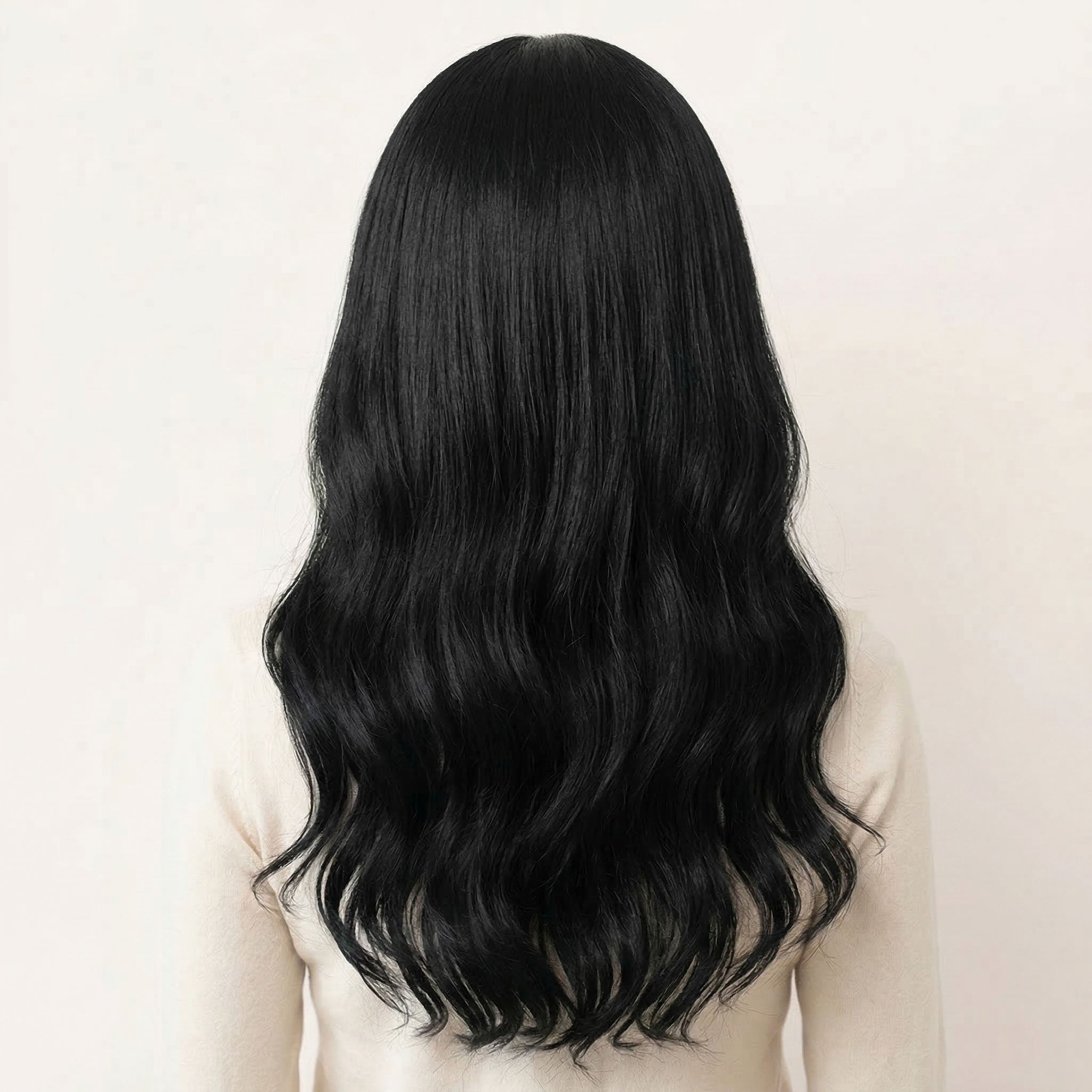 Perruque Synthétique Avec Bandeau Noire Longue - Jade - dos