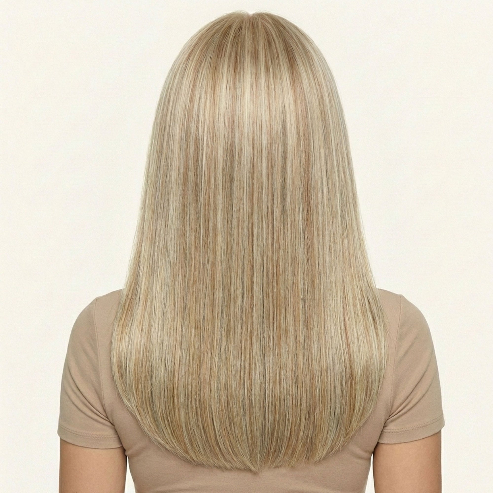 Perruque Synthétique Blonde A Frange Longue - Hélène - dos