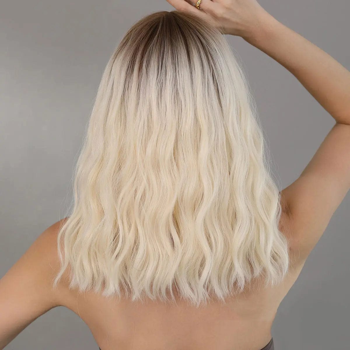Perruque Synthétique Blonde Bouclée Mi-Longue - Maëva - Perruque Femme