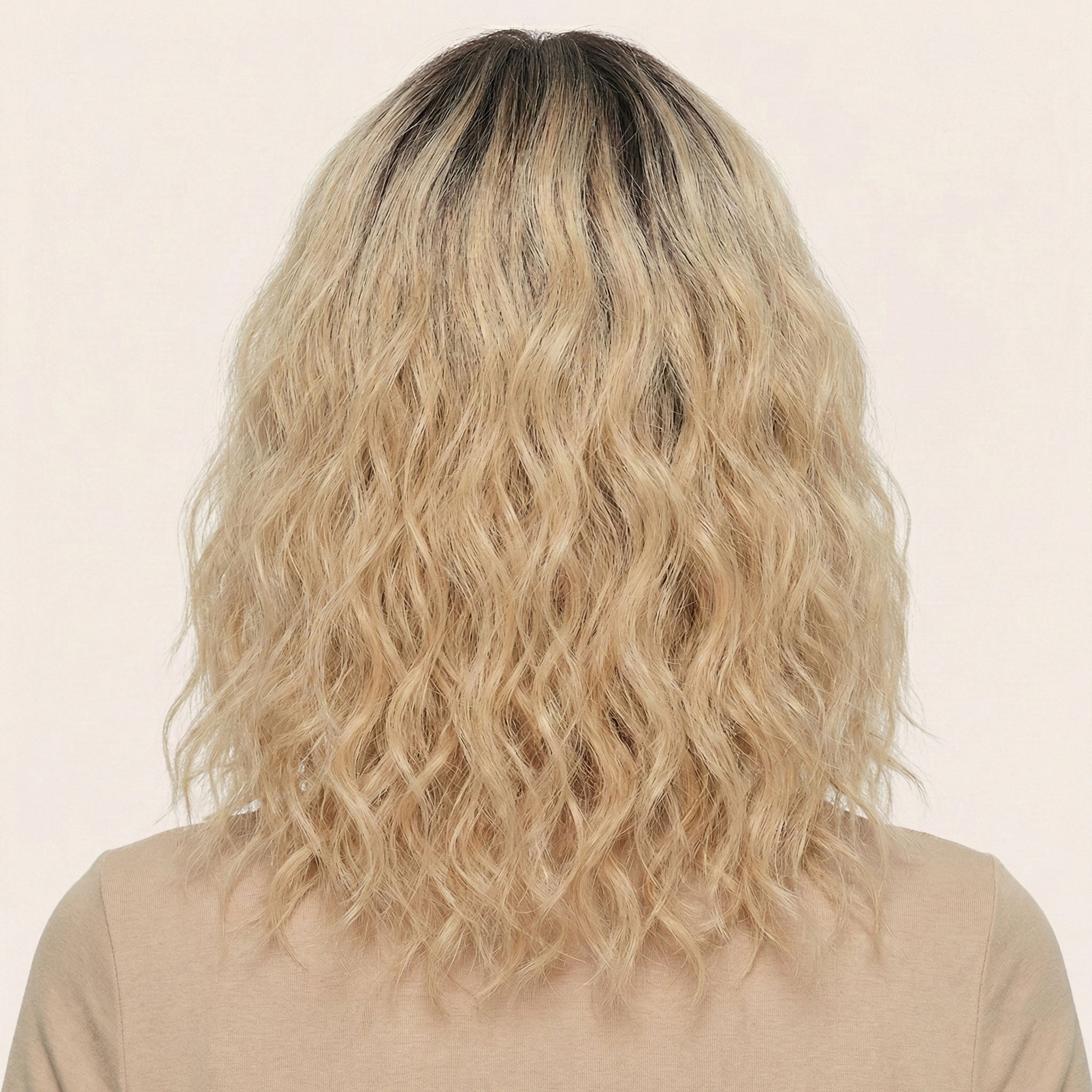 Perruque Synthétique Blonde Carré Mi-Long - Calypso - dos