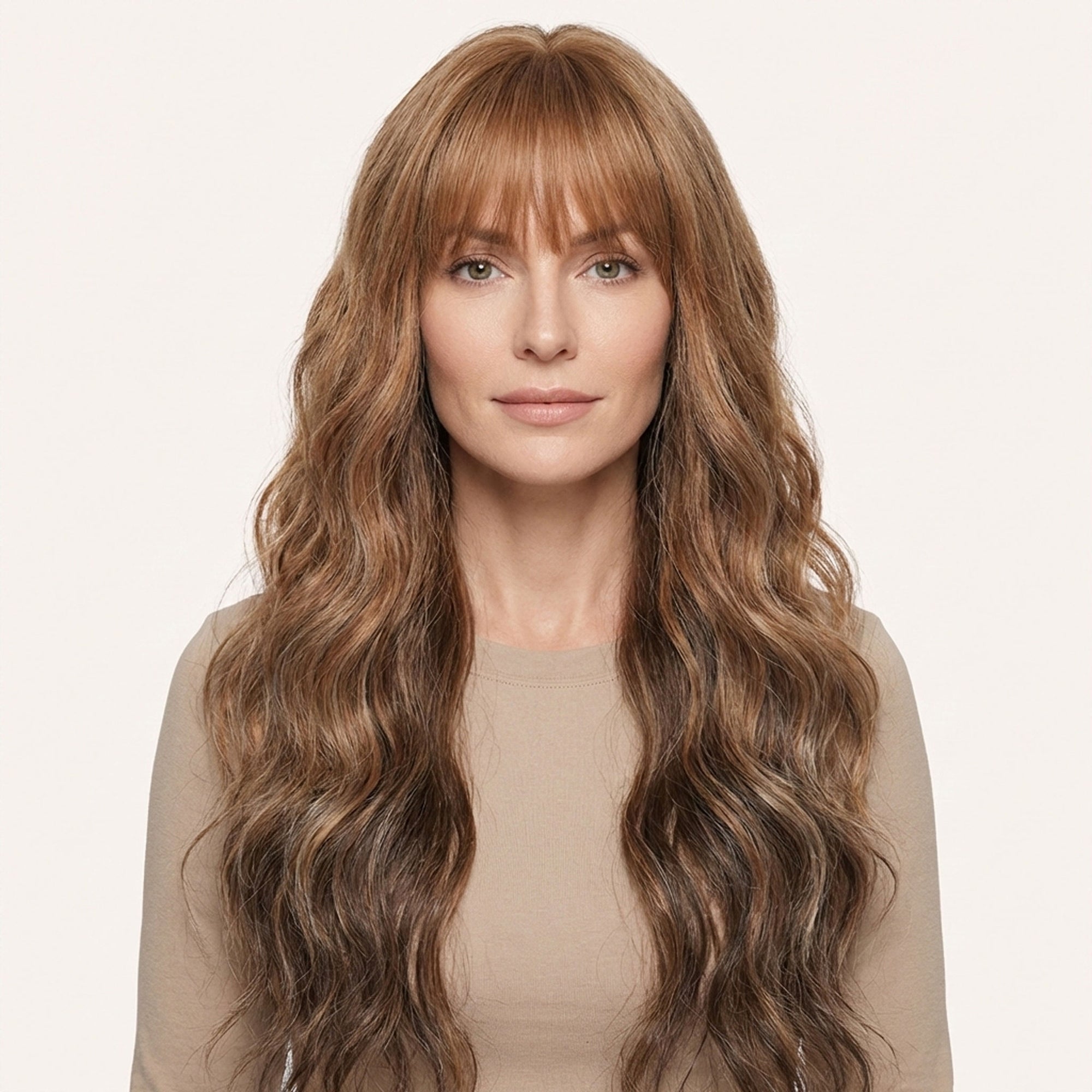 Perruque Synthétique Blonde Ombré Châtain Longue - Blandine