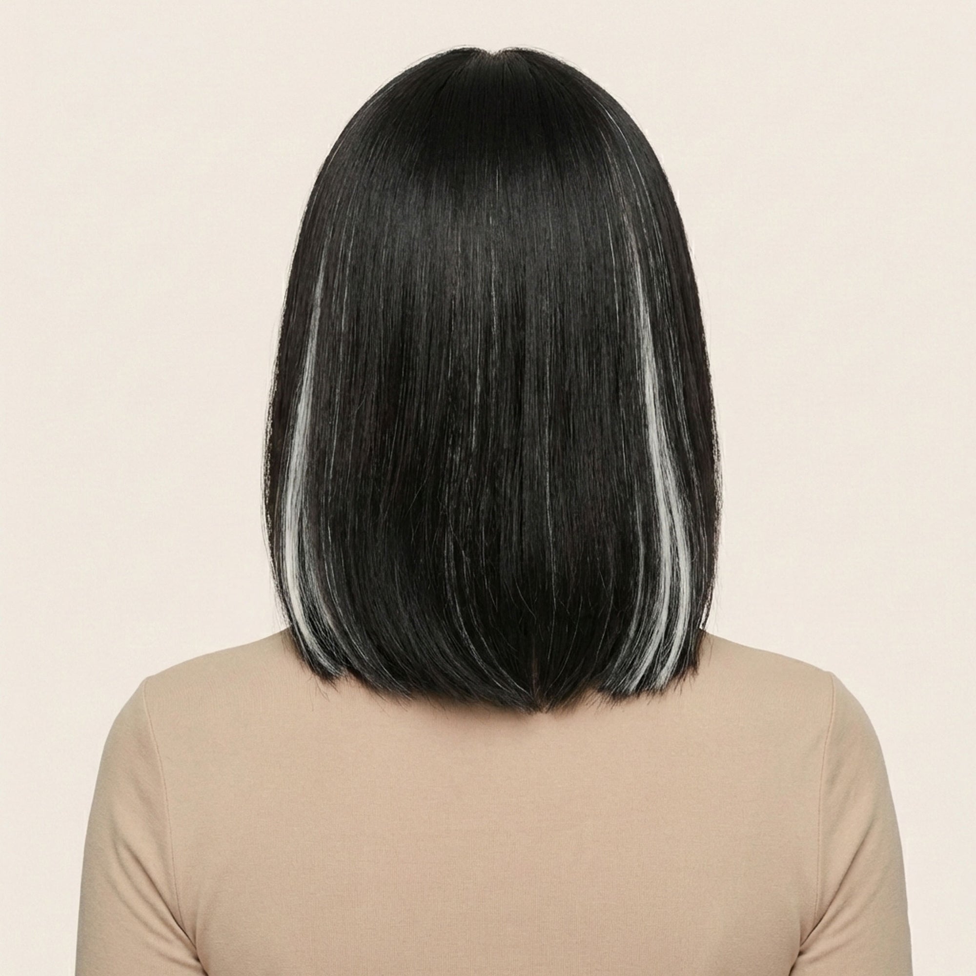 Perruque Synthétique Brune Carré Court - Lucie - dos