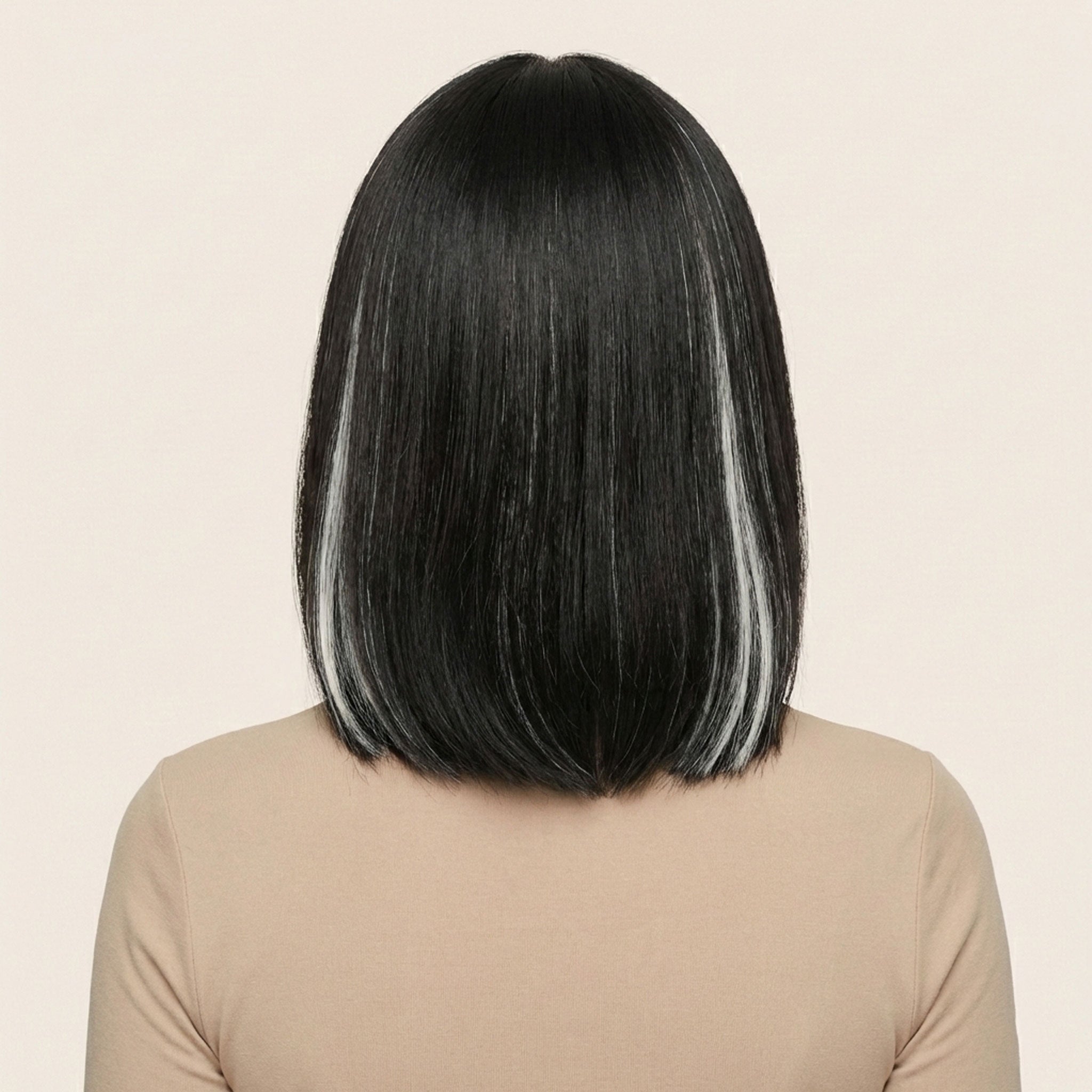 Perruque Synthétique Brune Carré Court - Lucie - dos