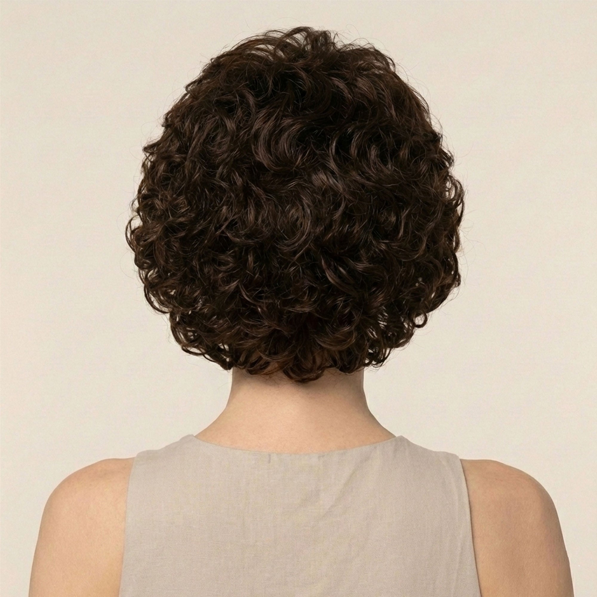 Perruque Synthétique Brune Carré Court - Mia - dos