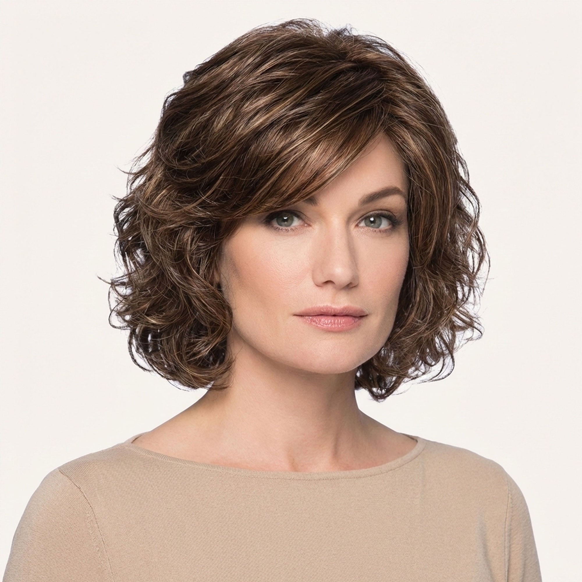 Perruque Synthétique Brune Carré Court - Nolwenn