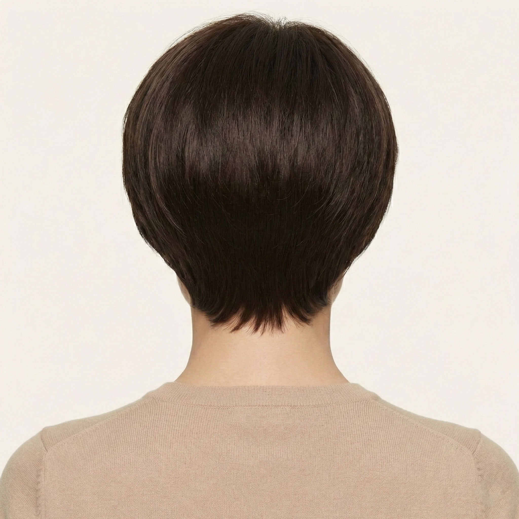 Perruque Synthétique Brune Carré Court - Sinead - dos