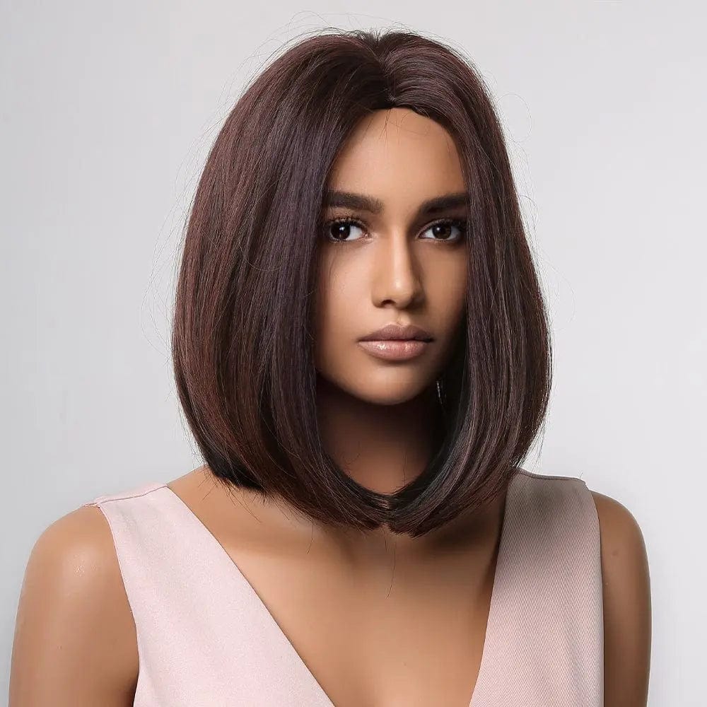 Perruque Synthétique Brune Carré Court - Corinne - Perruque Femme