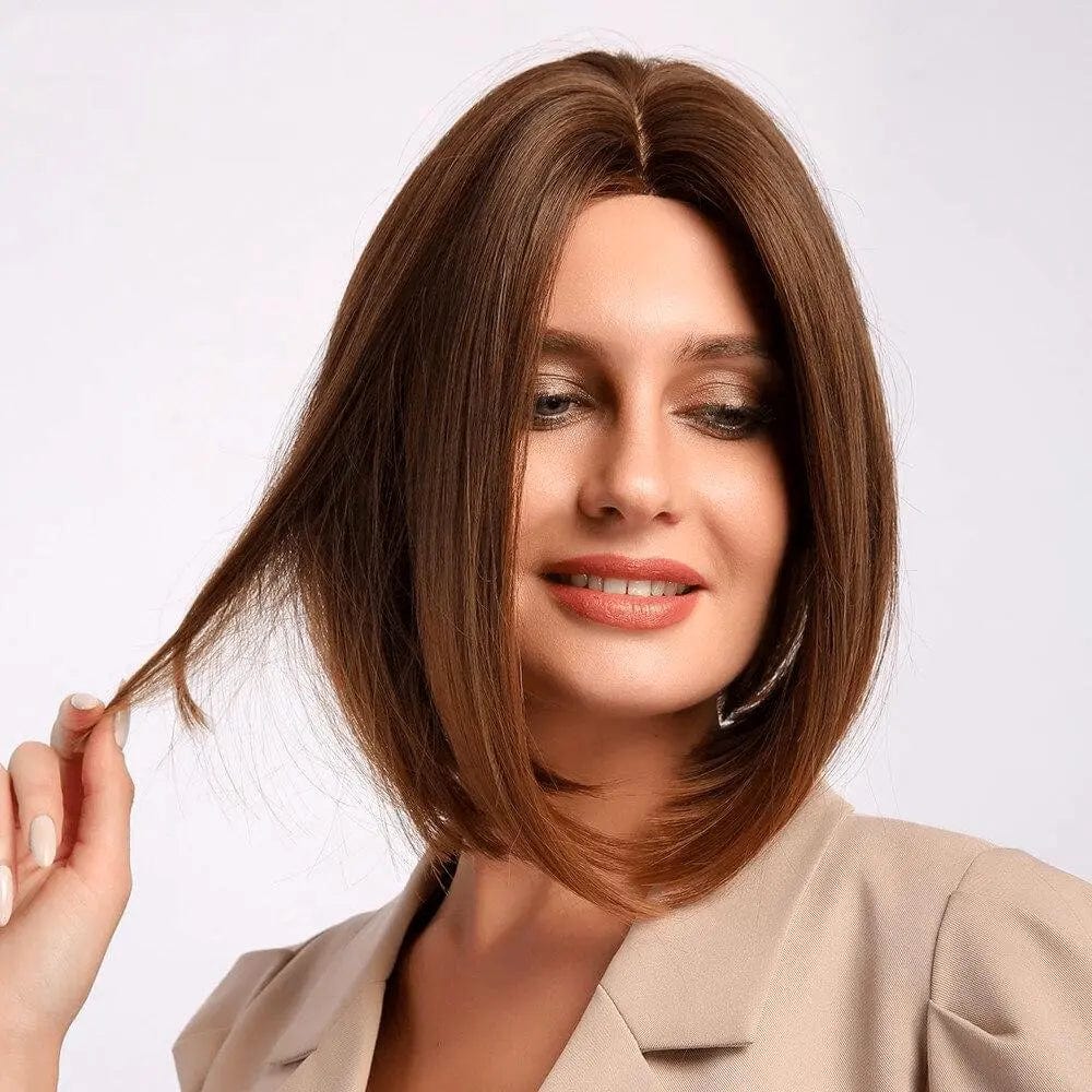 Perruque Synthétique Brune Carré Court - Rosetta - Perruque Femme