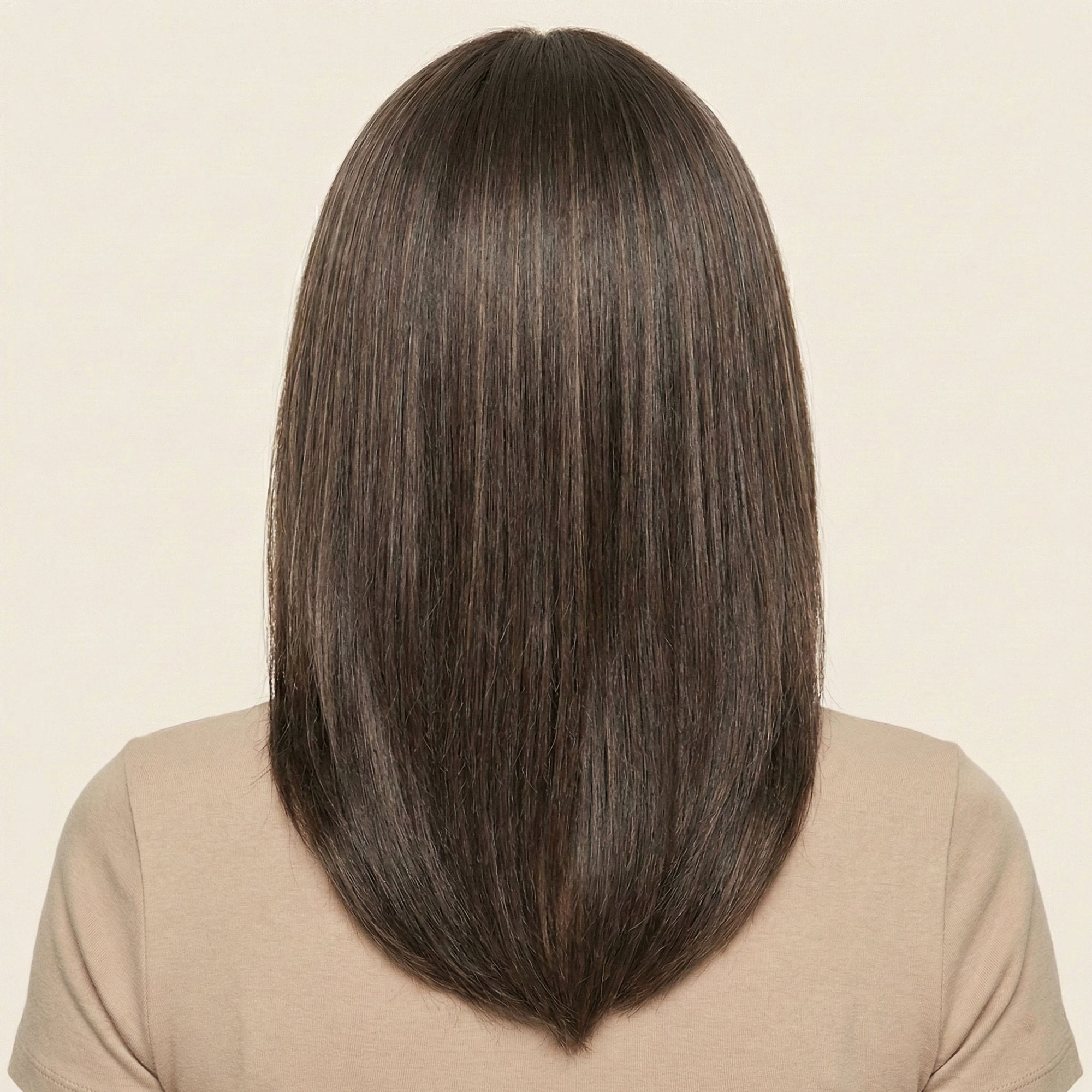 Perruque Synthétique Brune Carré Long - Julie - dos