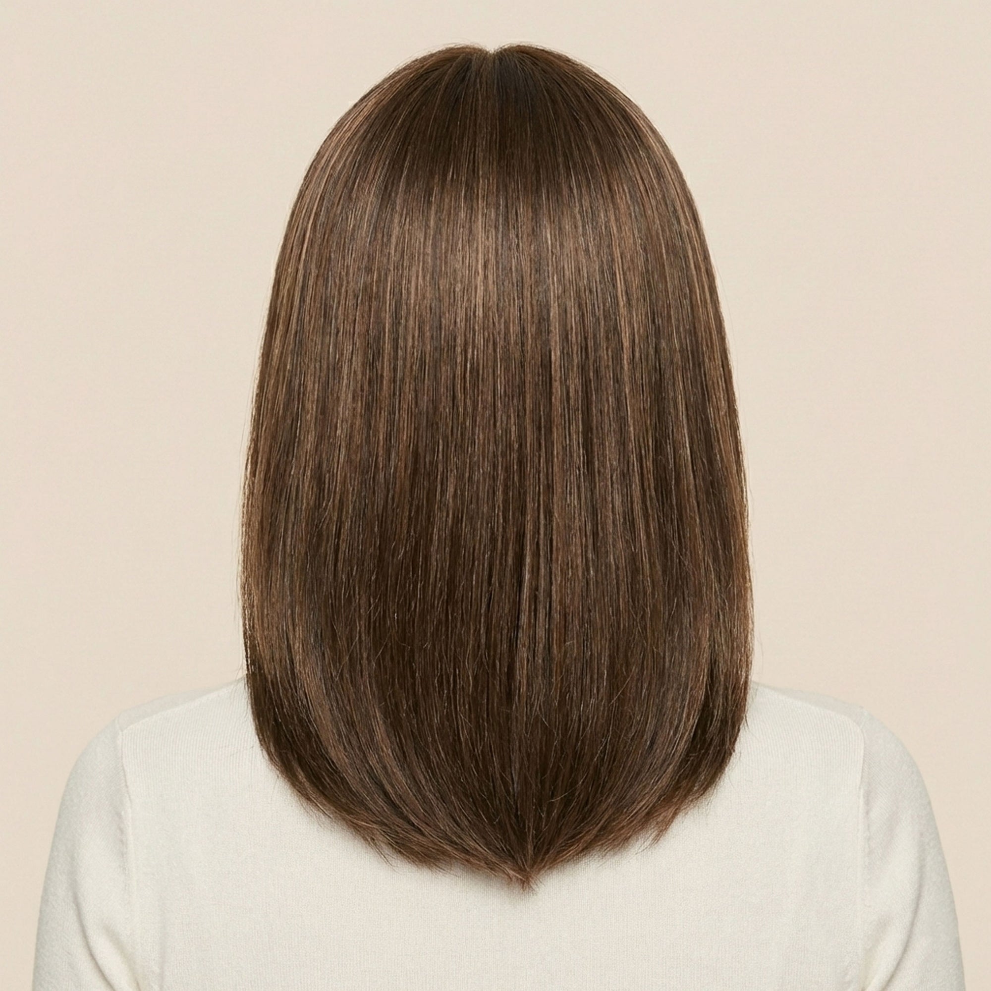 Perruque Synthétique Brune Carré Mi-Long - Justine - dos