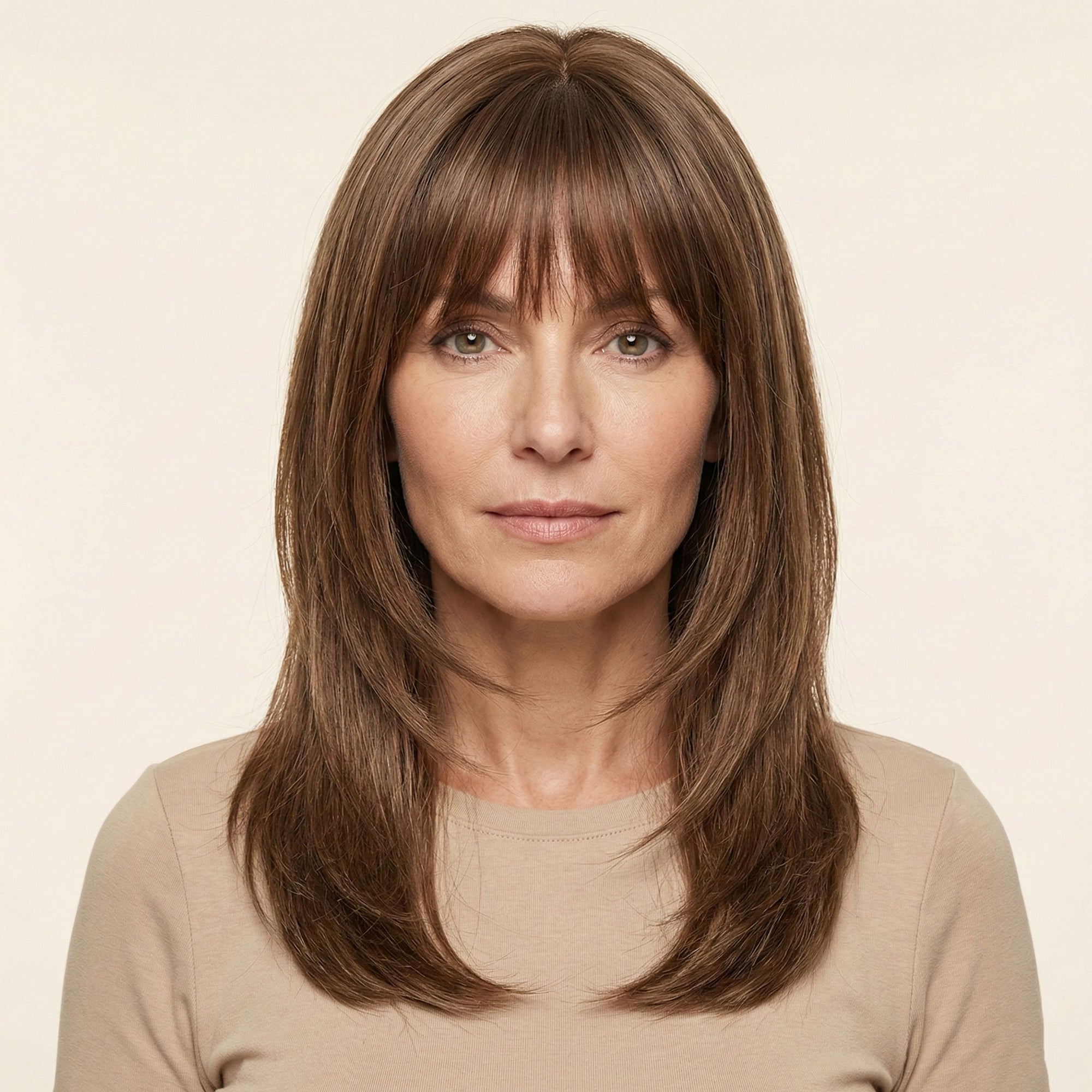 Perruque Synthétique Brune Carré Mi-Long - Ysanne