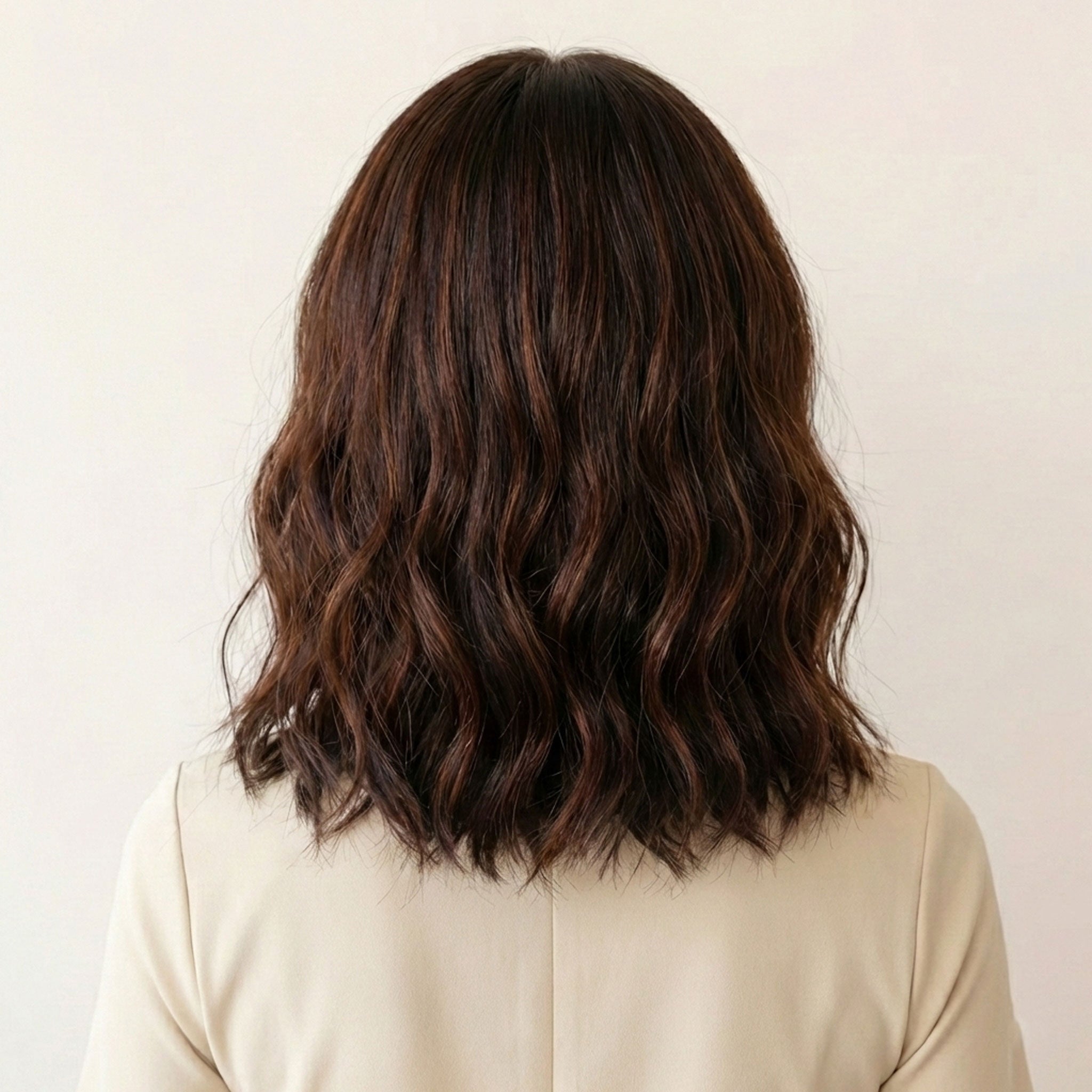 Perruque Synthétique Brune Carré Mi-Long - Léna - dos