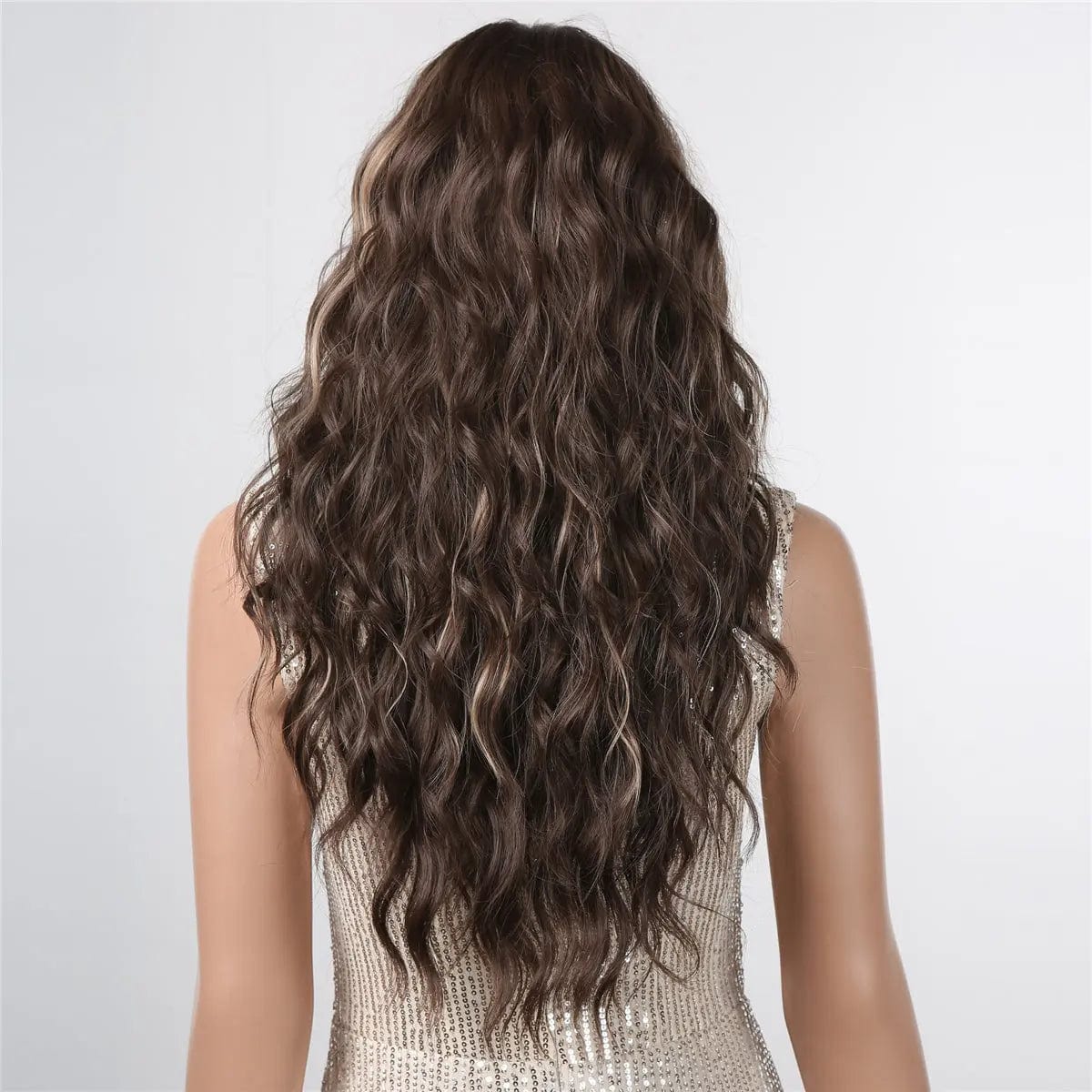 Perruque Synthétique Brune Claire Bouclée Longue - Stéphanie - Perruque Femme