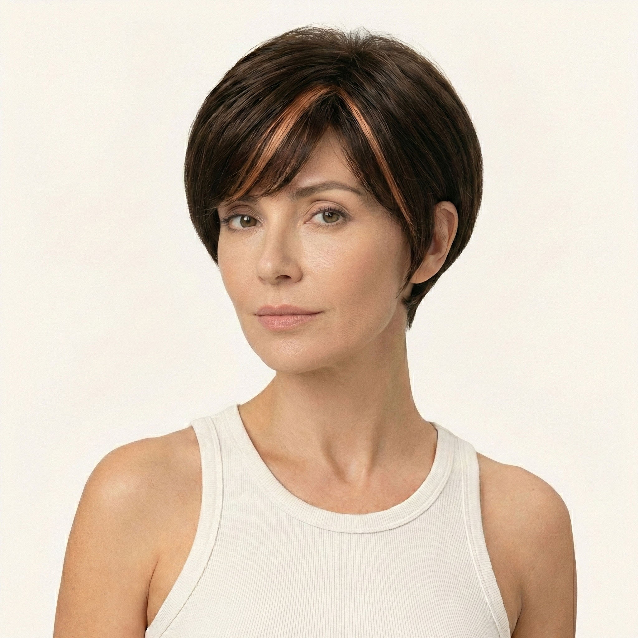 Perruque Synthétique Brune Courte - Héloïse