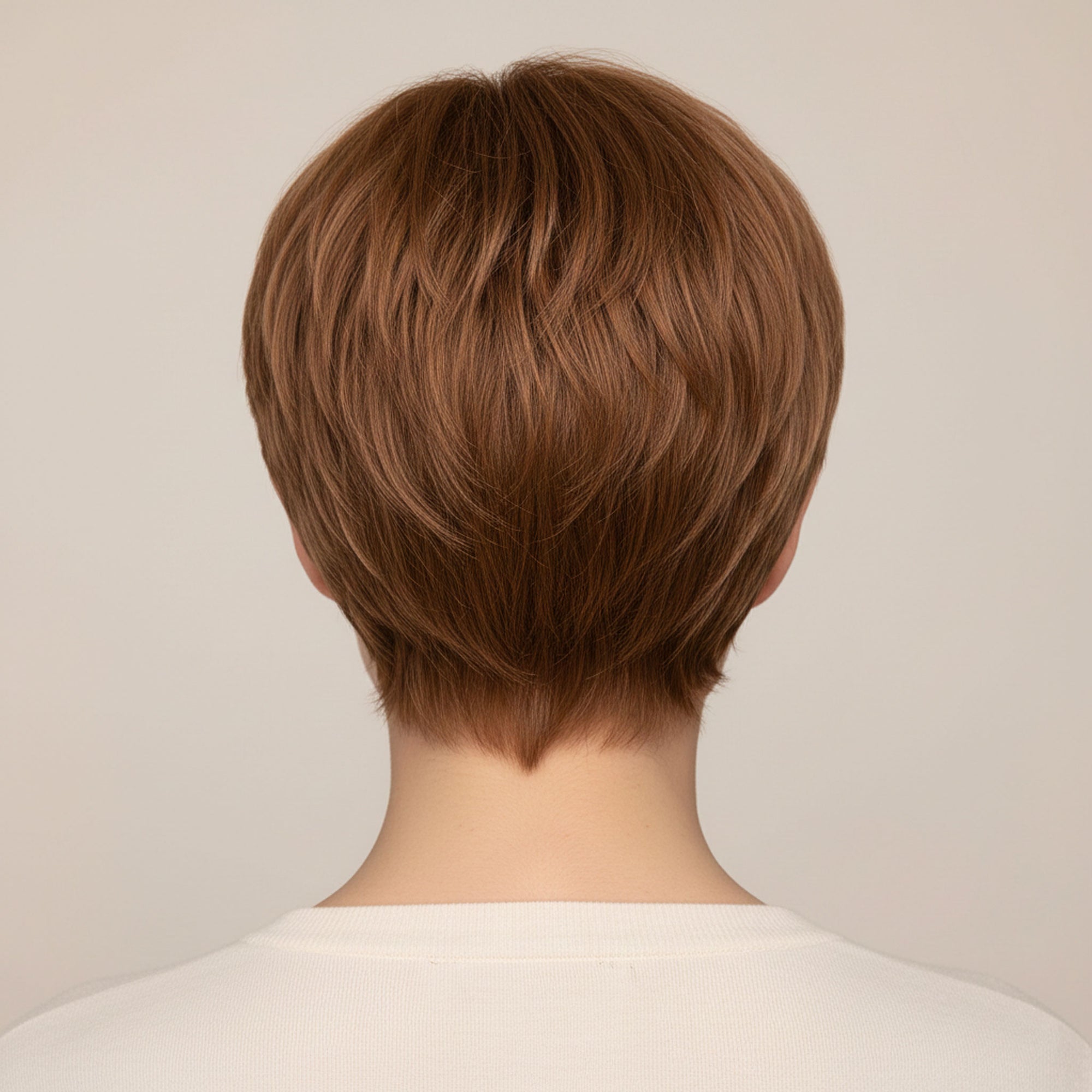 Perruque Synthétique Brune Courte - Wendy - dos