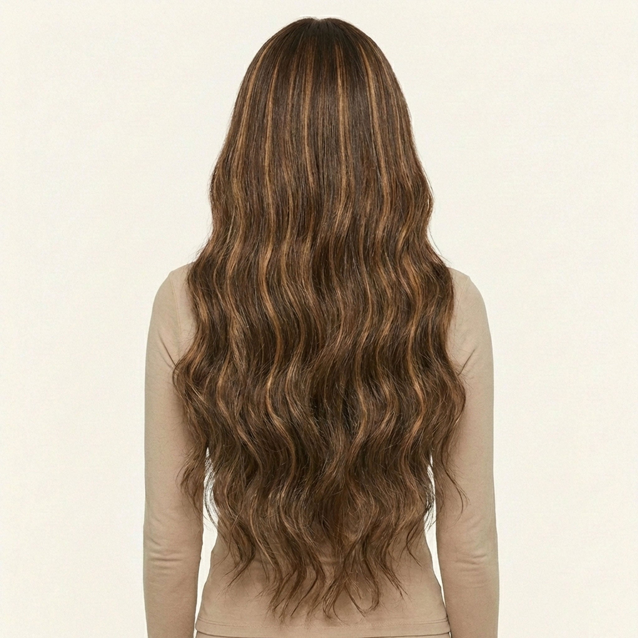 Perruque Synthétique Brune Longue - Célia - dos