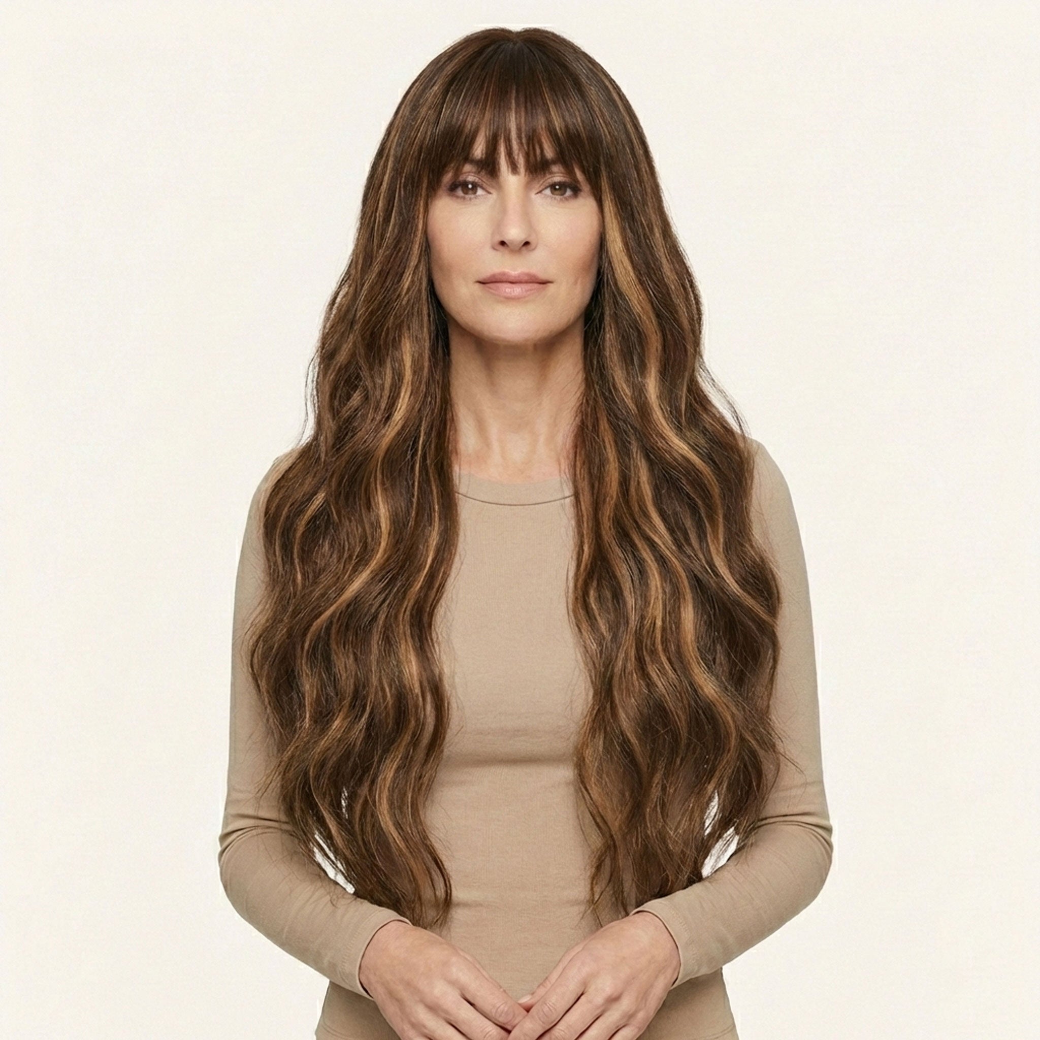 Perruque Synthétique Brune Longue - Célia