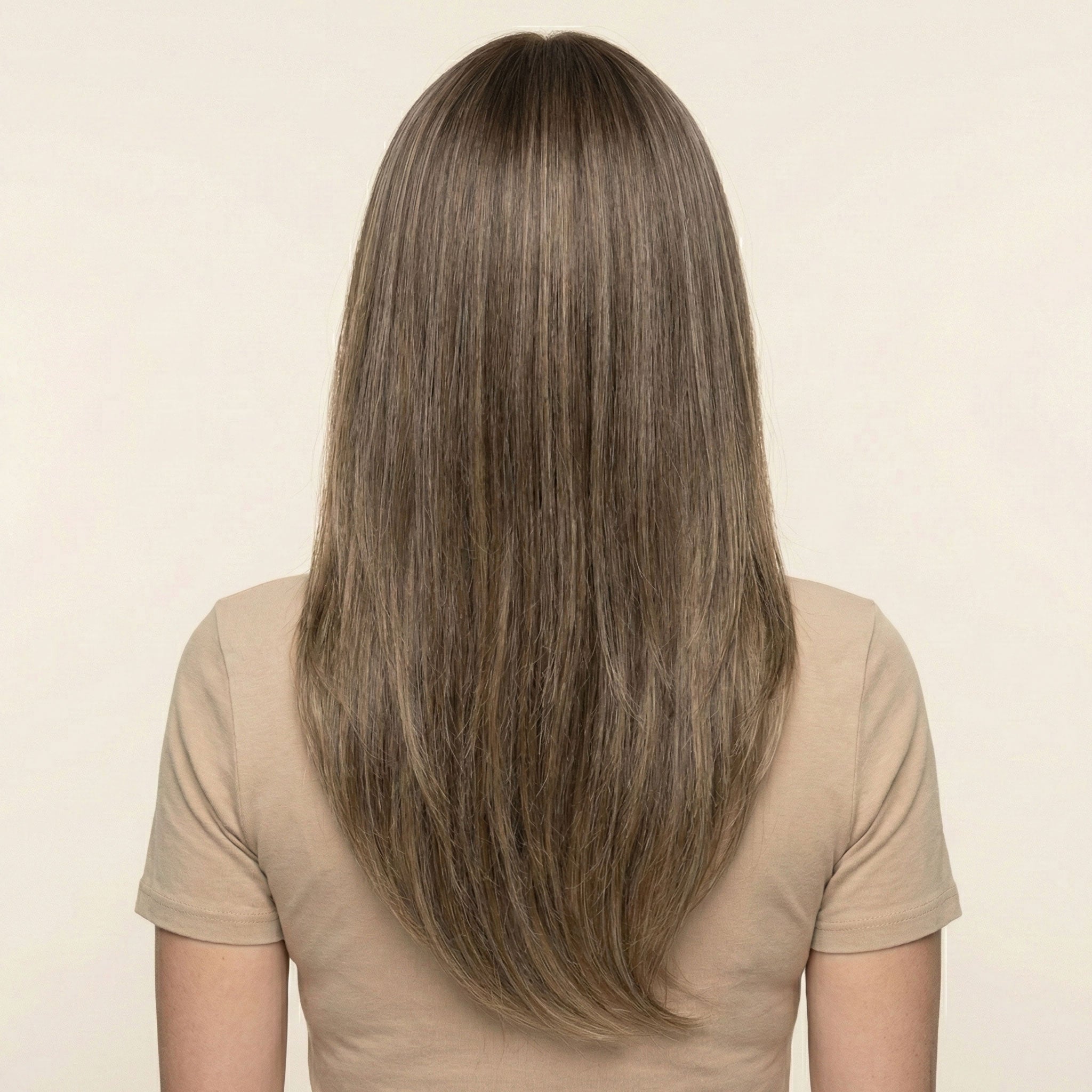 Perruque Synthétique Brune Longue - Eulalia - dos