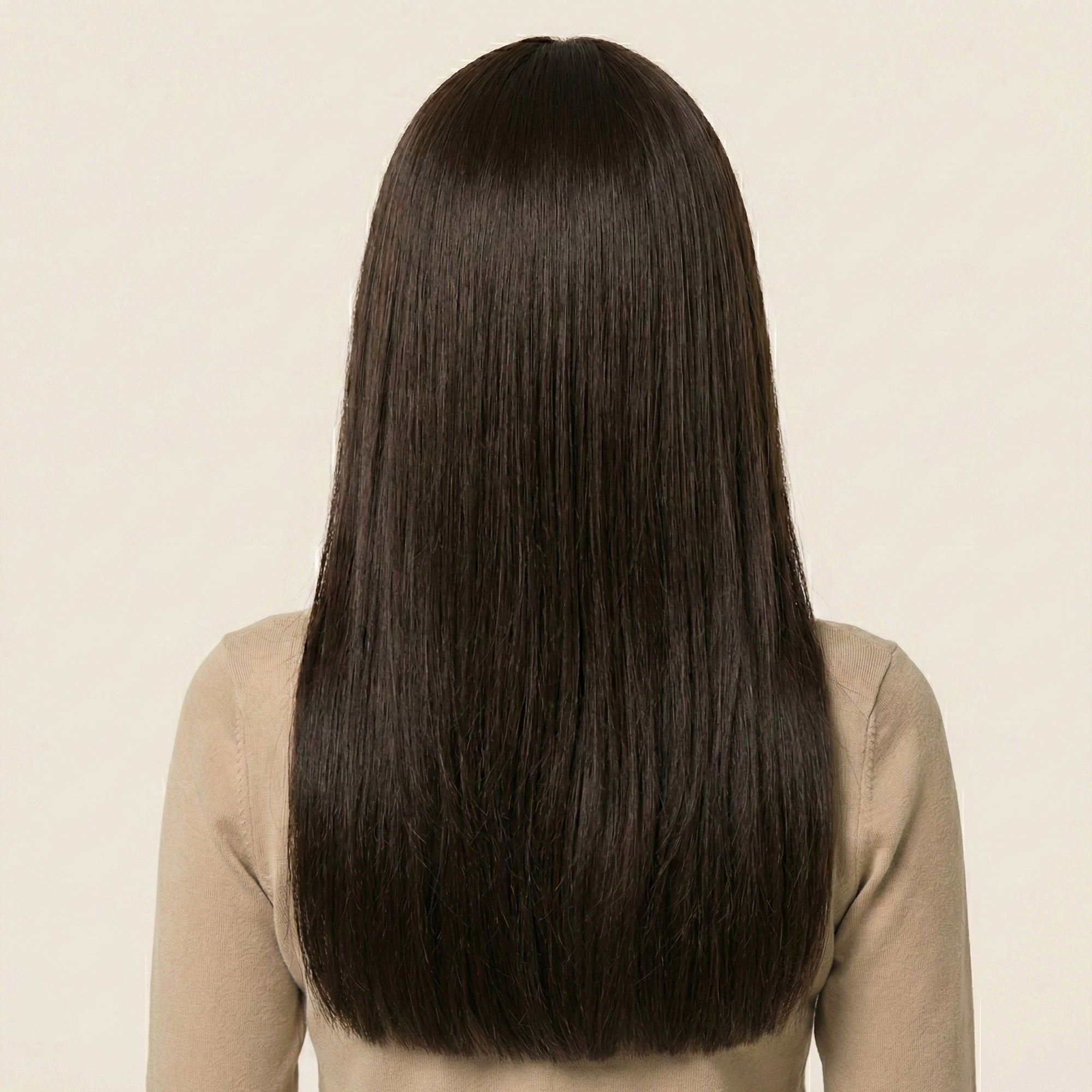 Perruque Synthétique Brune Longue - Eulalie - dos