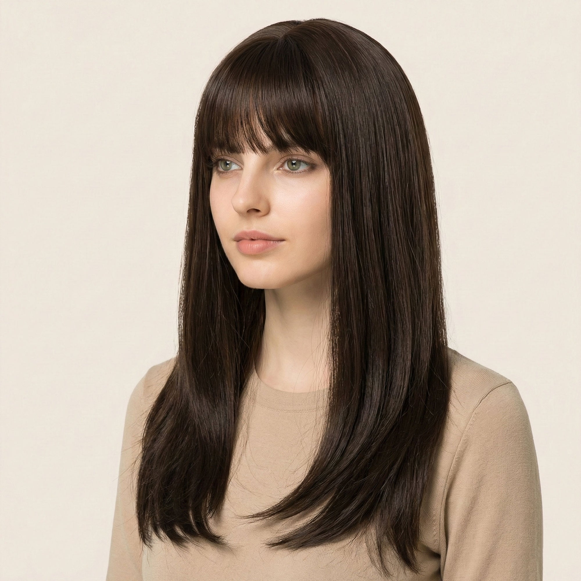 Perruque Synthétique Brune Longue - Eulalie