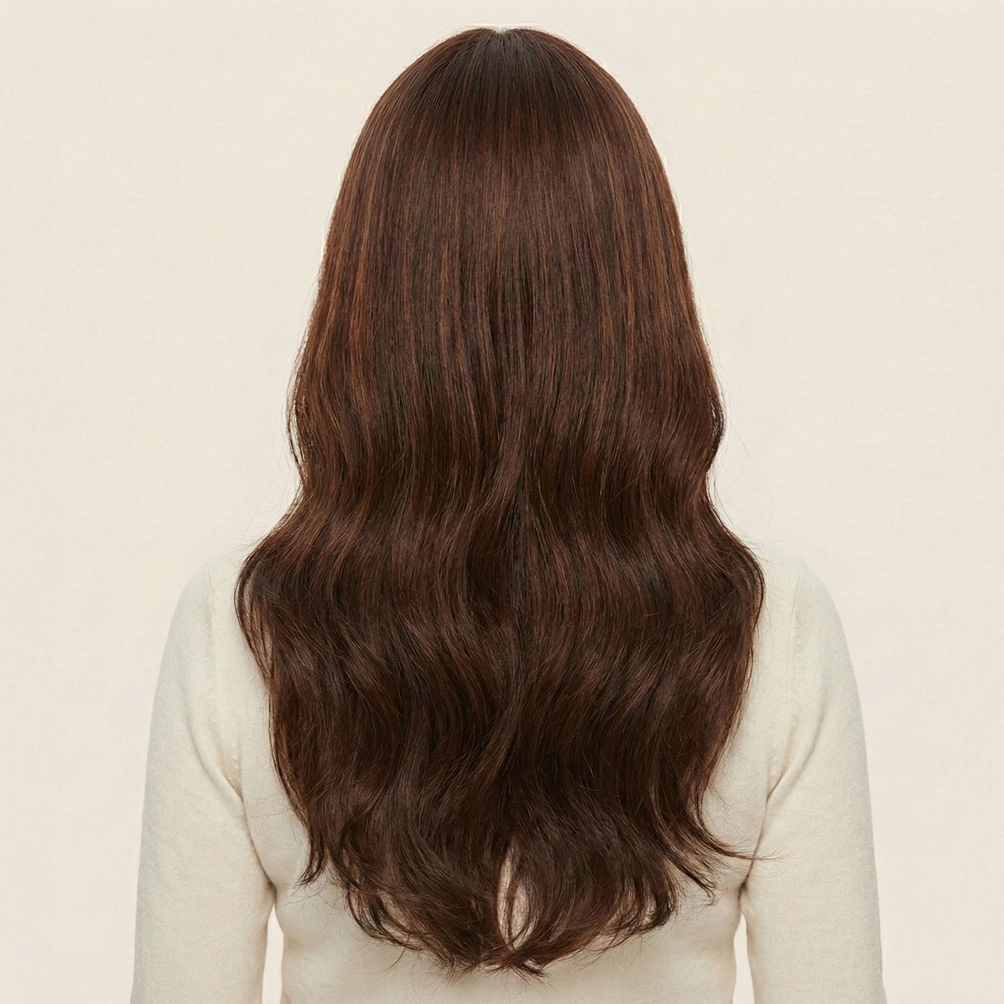 Perruque Synthétique Brune Longue - Perla - dos