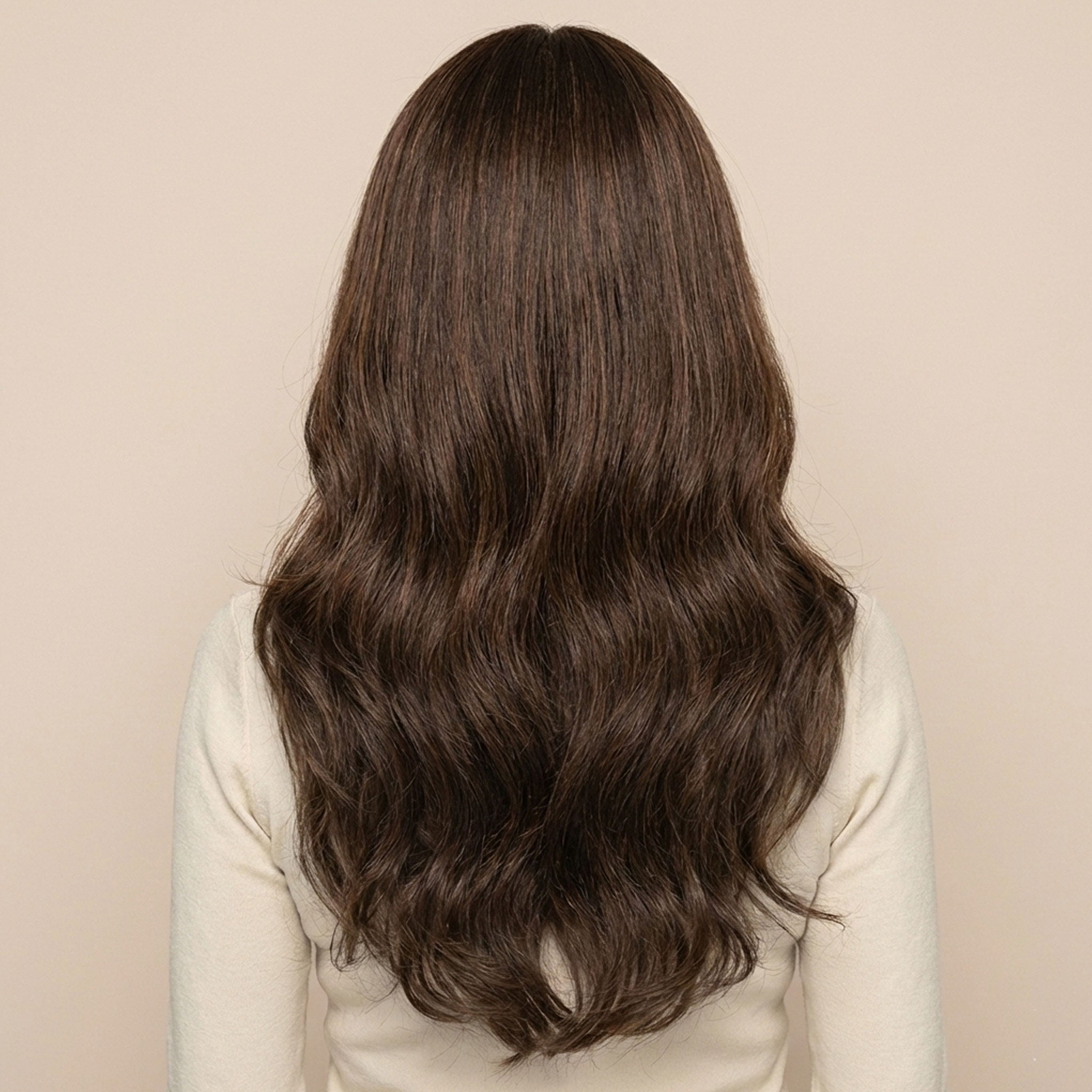 Perruque Synthétique Brune Longue - Zoe - dos