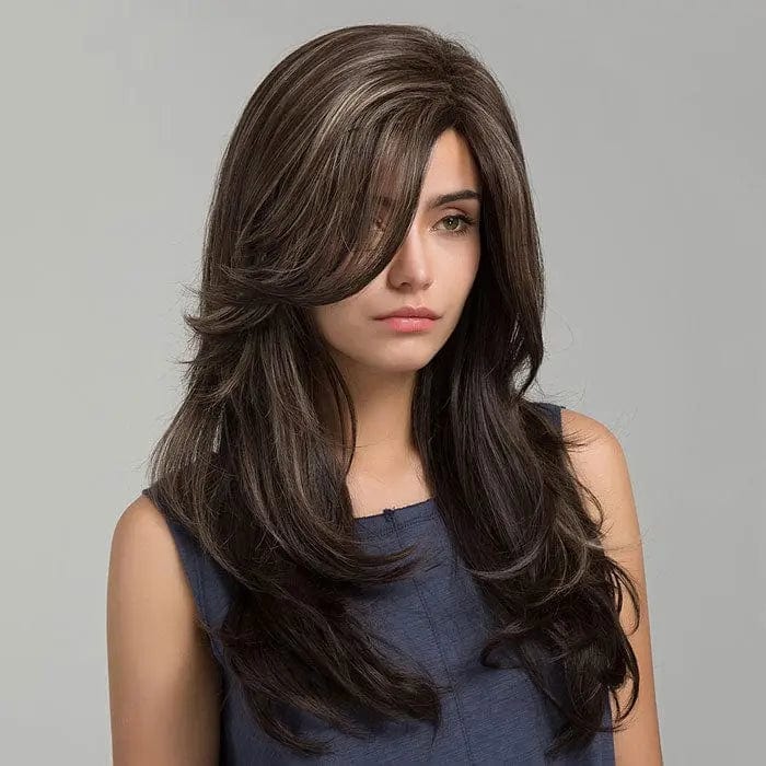 Perruque Synthétique Brune Longue - Donatella - Perruque Femme
