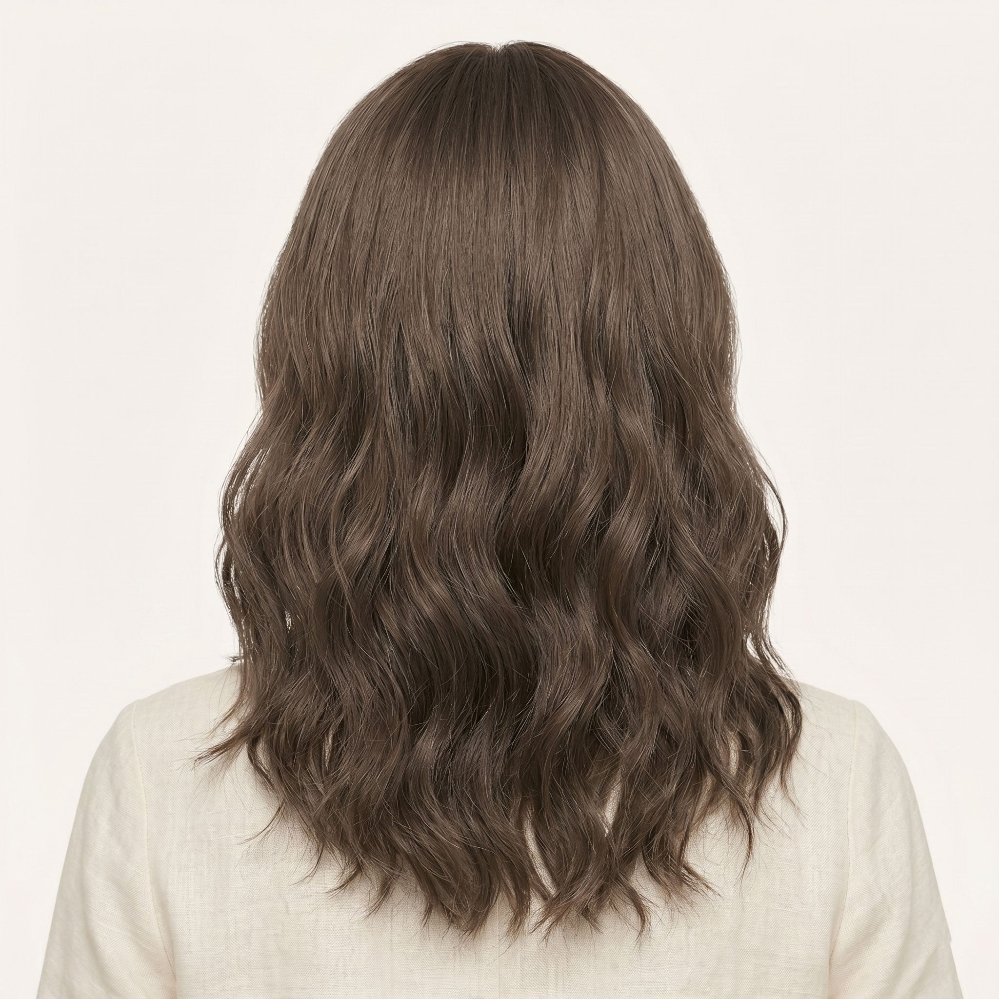 Perruque Synthétique Brune Mi-Longue - Alouette - dos