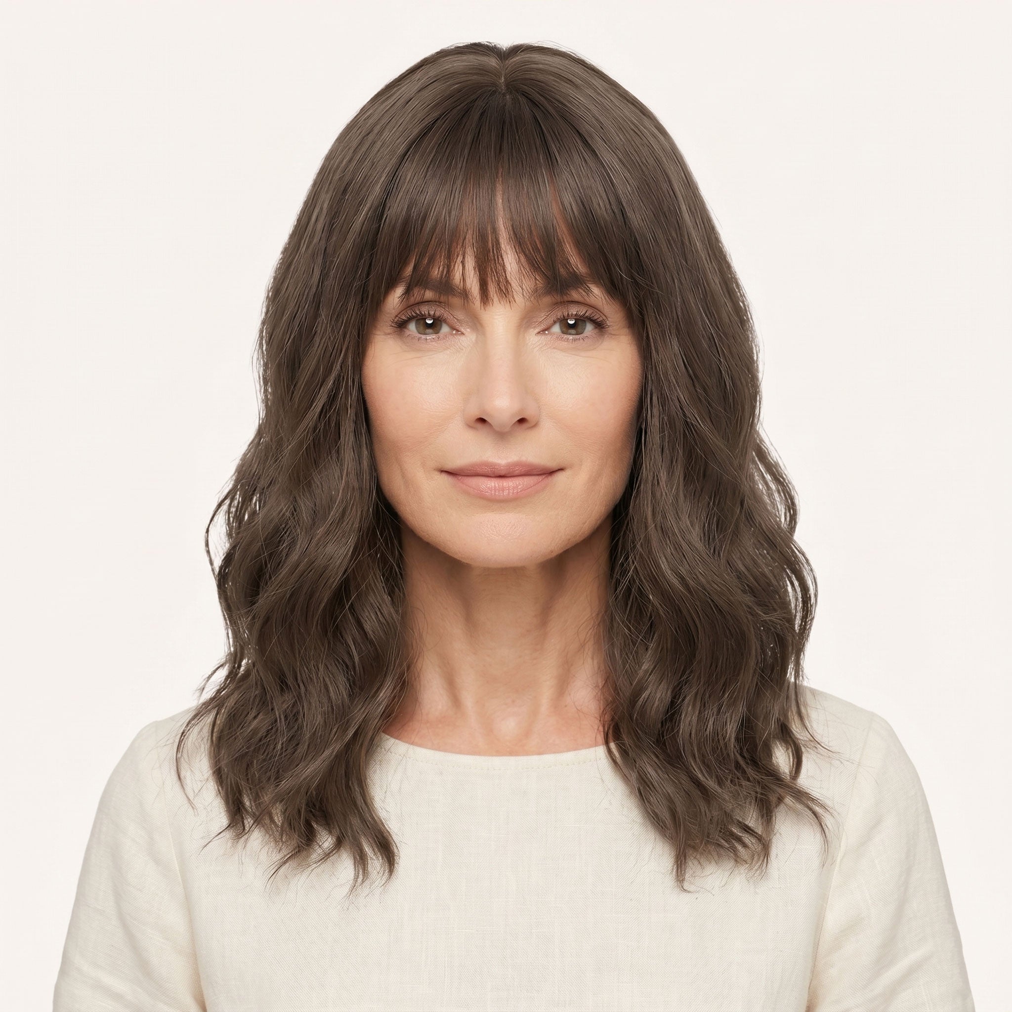 Perruque Synthétique Brune Mi-Longue - Alouette